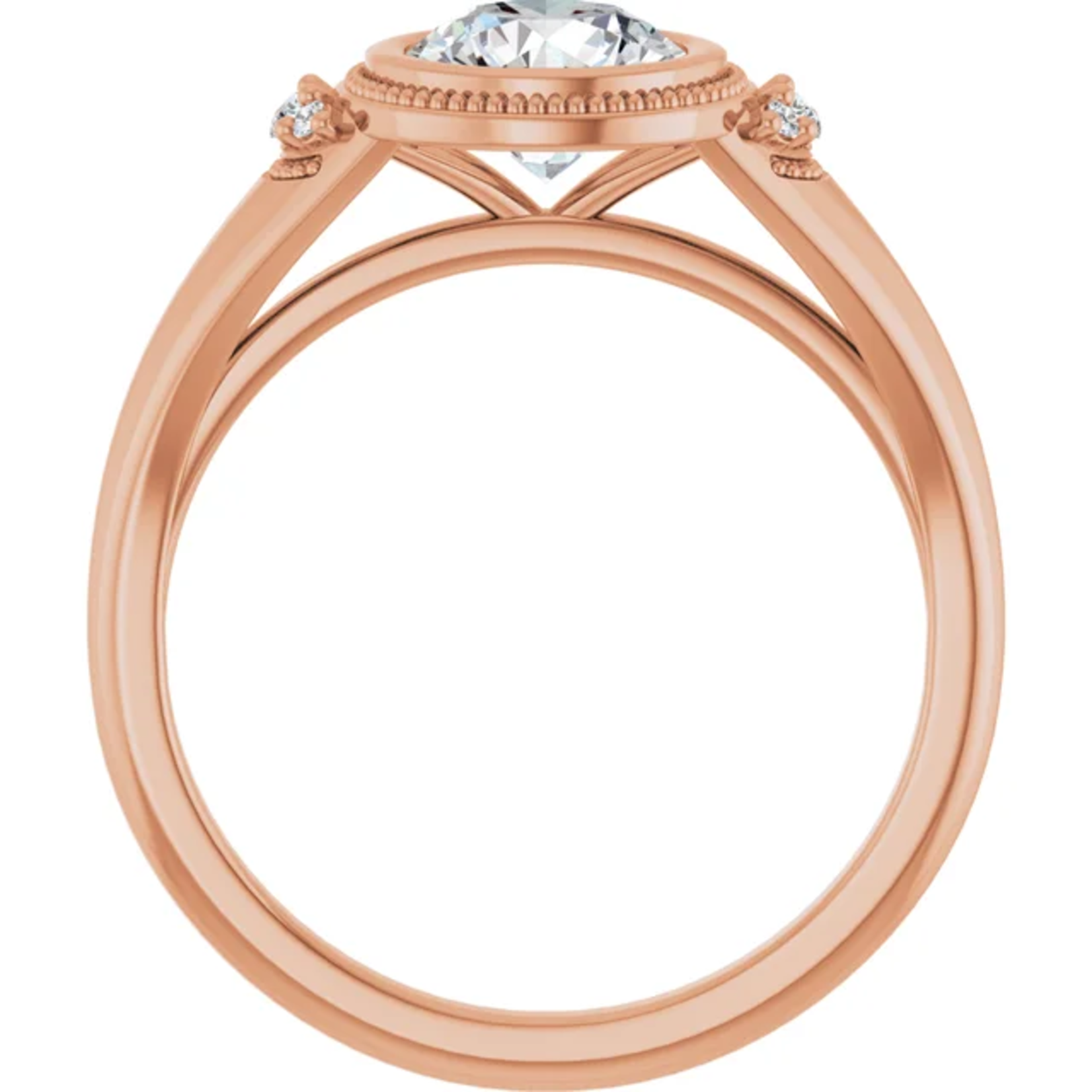 Ever & Ever Round Bezel with accent stones and Miligree Ring
