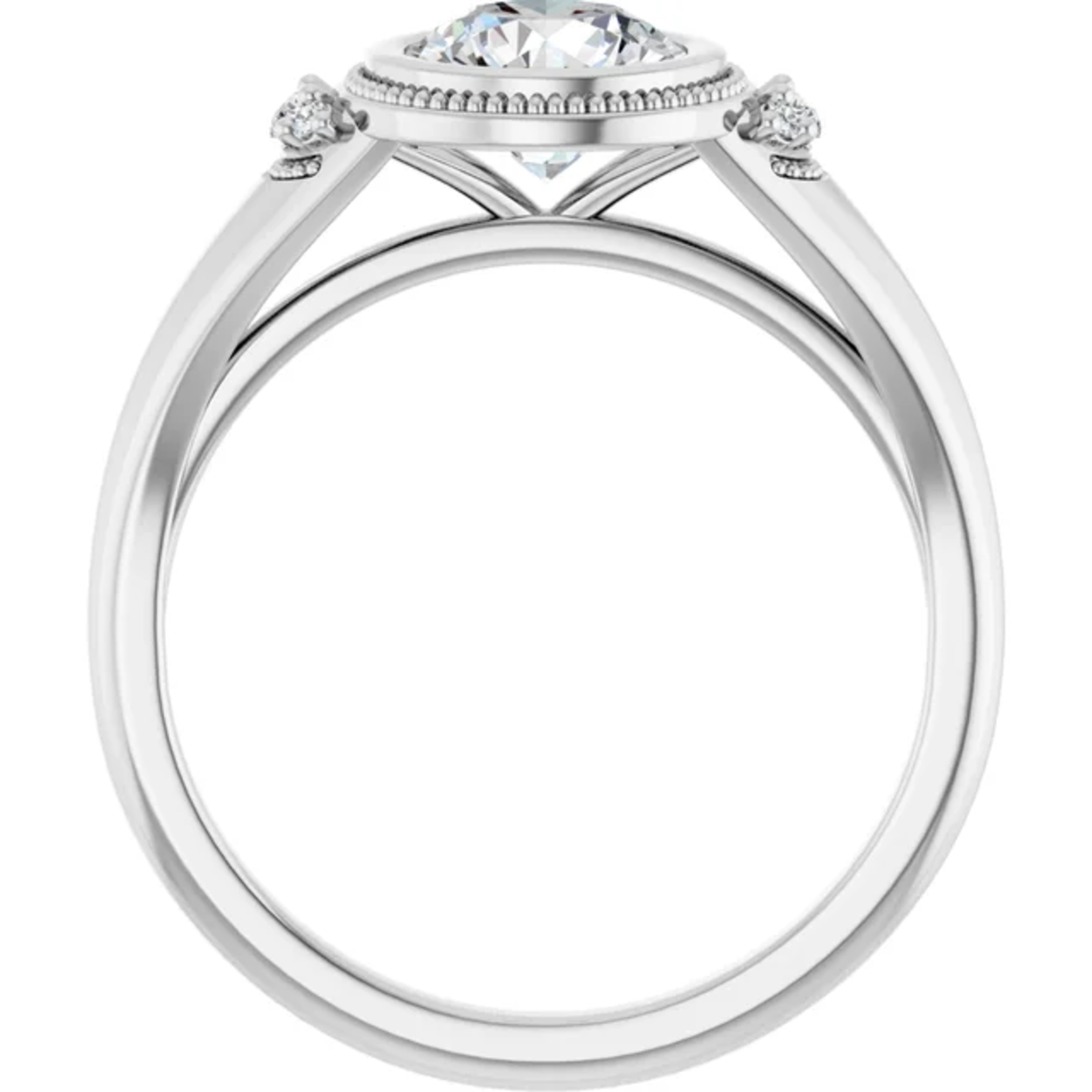 Ever & Ever Round Bezel with accent stones and Miligree Ring
