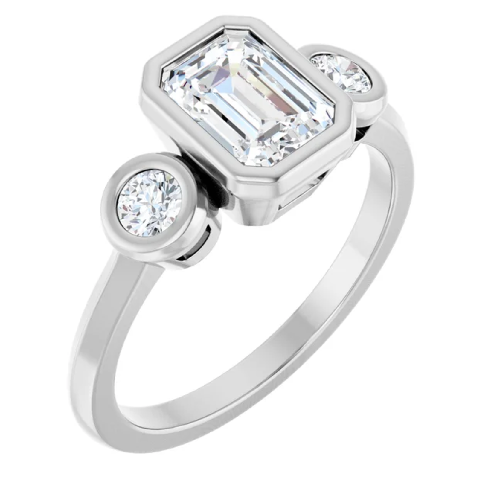 Ever & Ever Emerald Cut Three Stones Ring