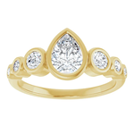 Ever & Ever Pear w/ Round Side Stone Ring