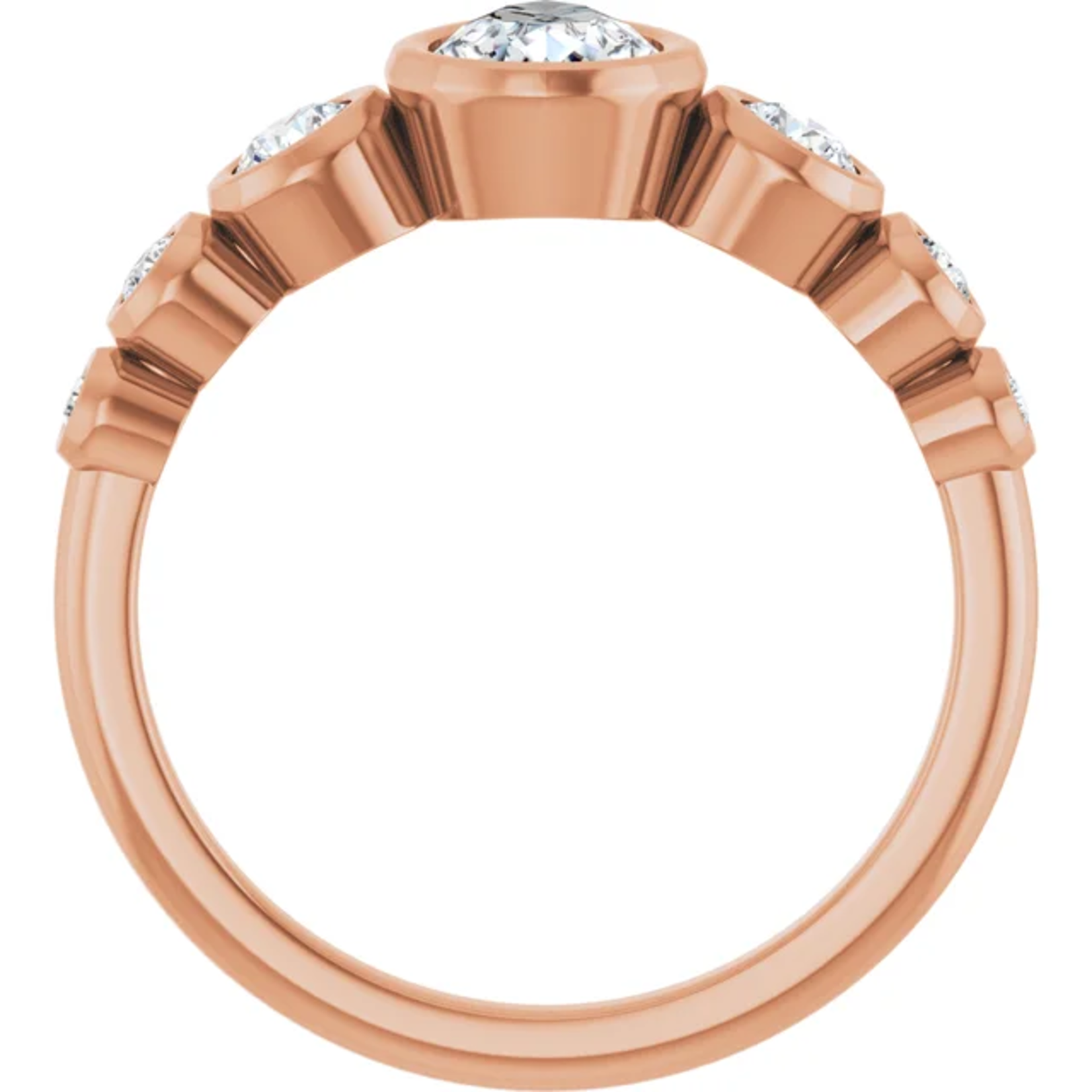 Ever & Ever Pear w/ Round Side Stone Ring