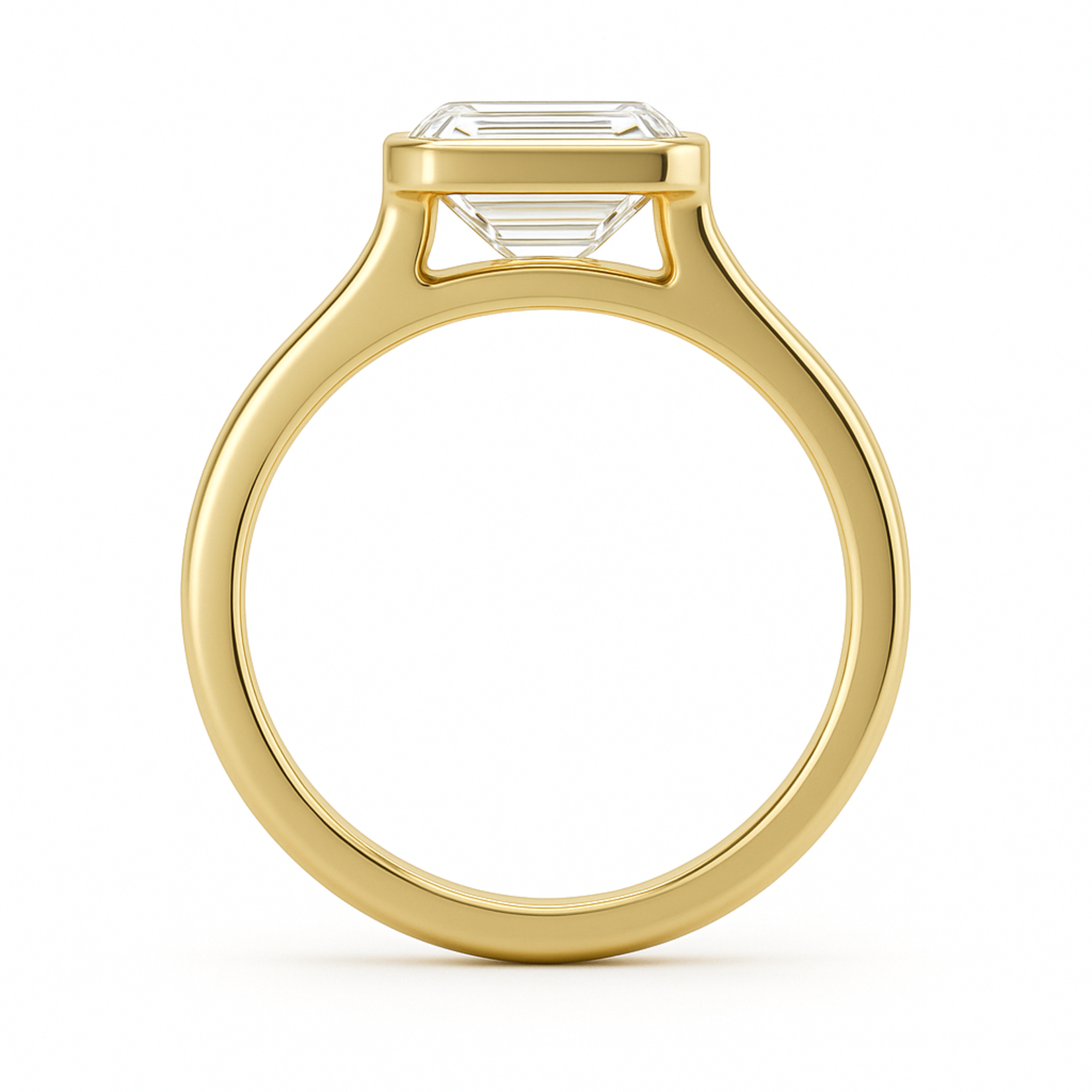 Mckay Diamonds LG Emerald Cut Diamond Bezel Ring