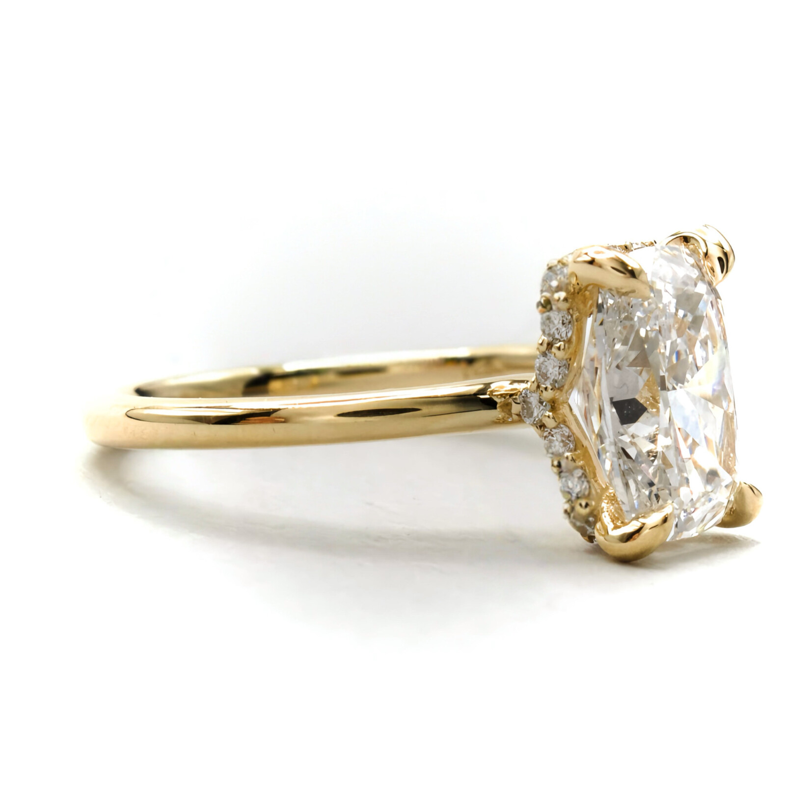 Mckay Diamonds LG Elongated Cushion Hidden Halo Diamond Ring