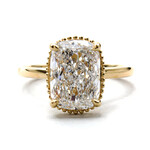Mckay Diamonds LG Elongated Cushion Miligree Halo Diamond Ring