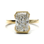 Mckay Diamonds LG Radiant Half Bezel Solitaire Diamond Ring