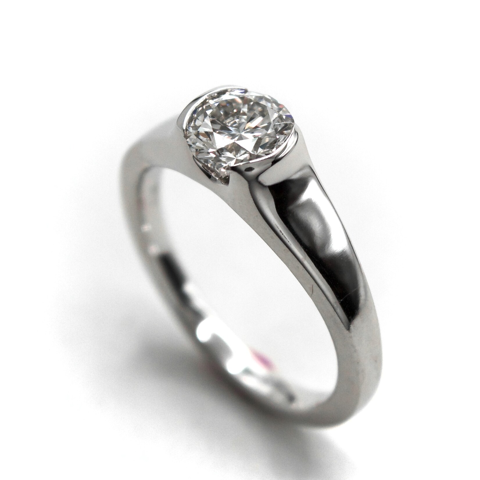 Mckay Diamonds LG Half Bezel Diamond Solitaire Ring