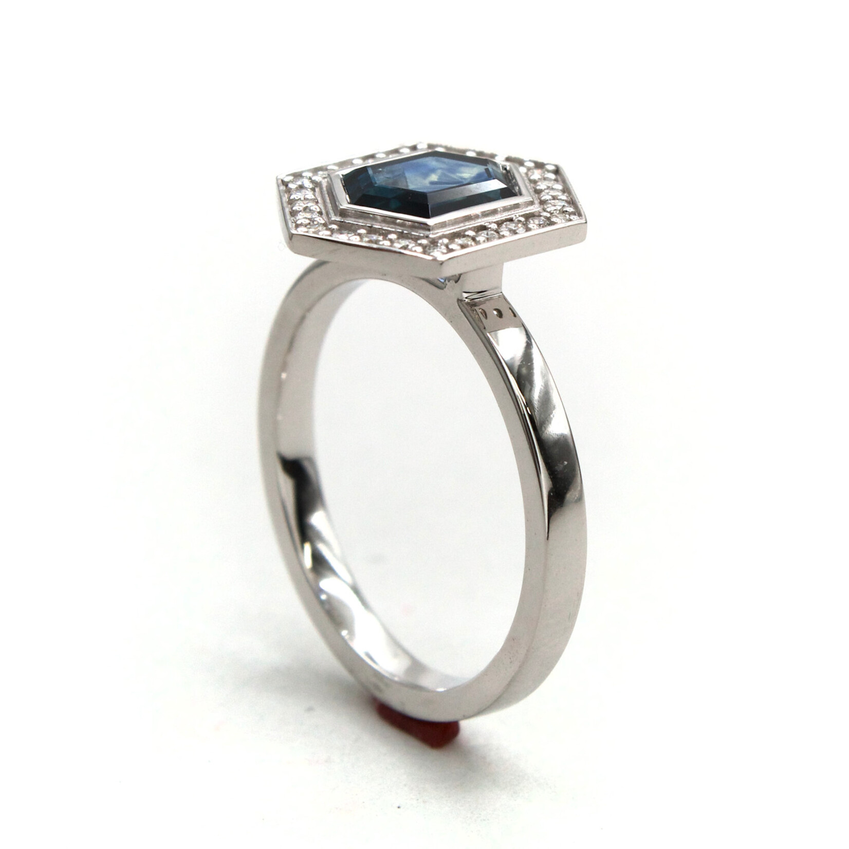 Mckay Diamonds Blue Montana Sapphire Vintage Halo with Diamond Accents Ring