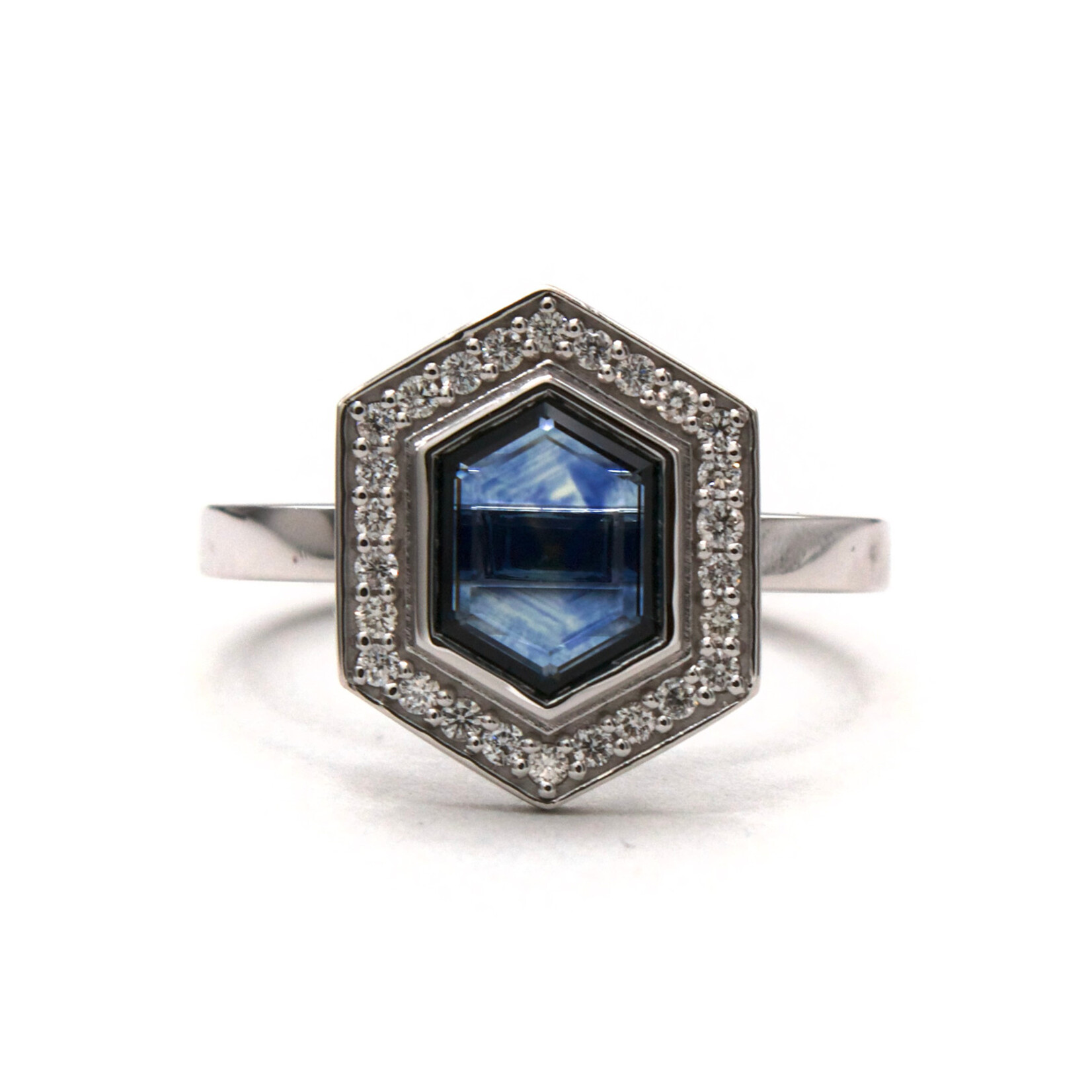 Mckay Diamonds Blue Montana Sapphire Vintage Halo with Diamond Accents Ring