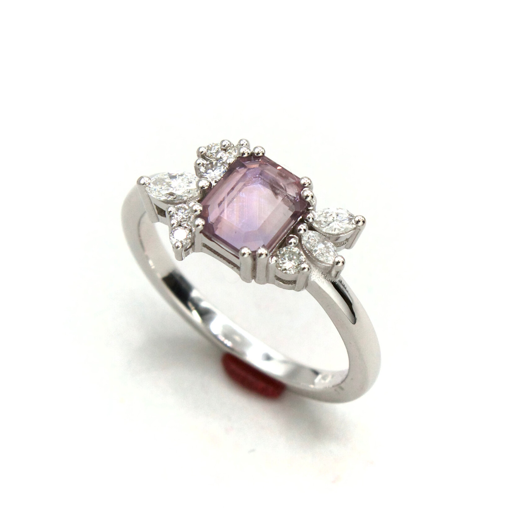 Mckay Diamonds Purple Sapphire Ring with Mixed-Shape Diamond Accents in 14K White Gold