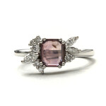 Mckay Diamonds Purple Sapphire Ring with Mixed-Shape Diamond Accents in 14K White Gold