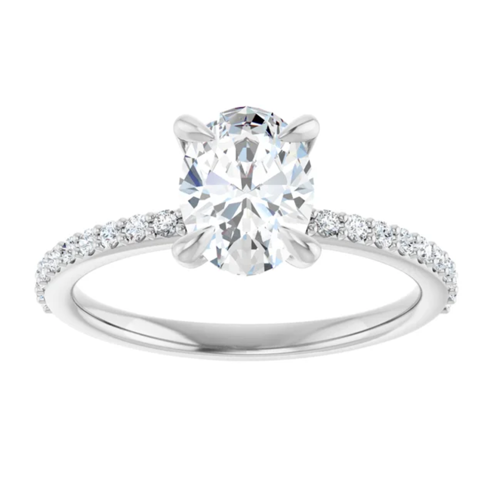 Ever & Ever Oval  Ring with Diamond Shoulders