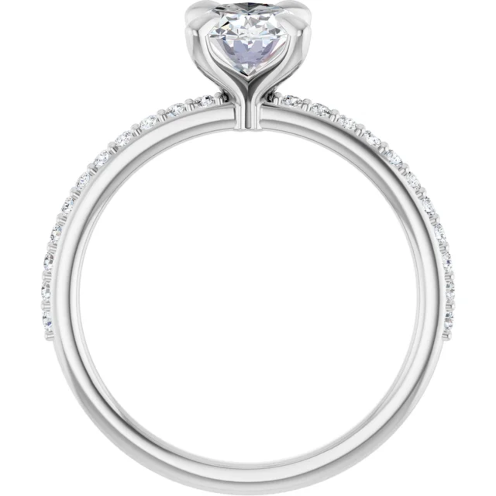 Ever & Ever Oval  Ring with Diamond Shoulders