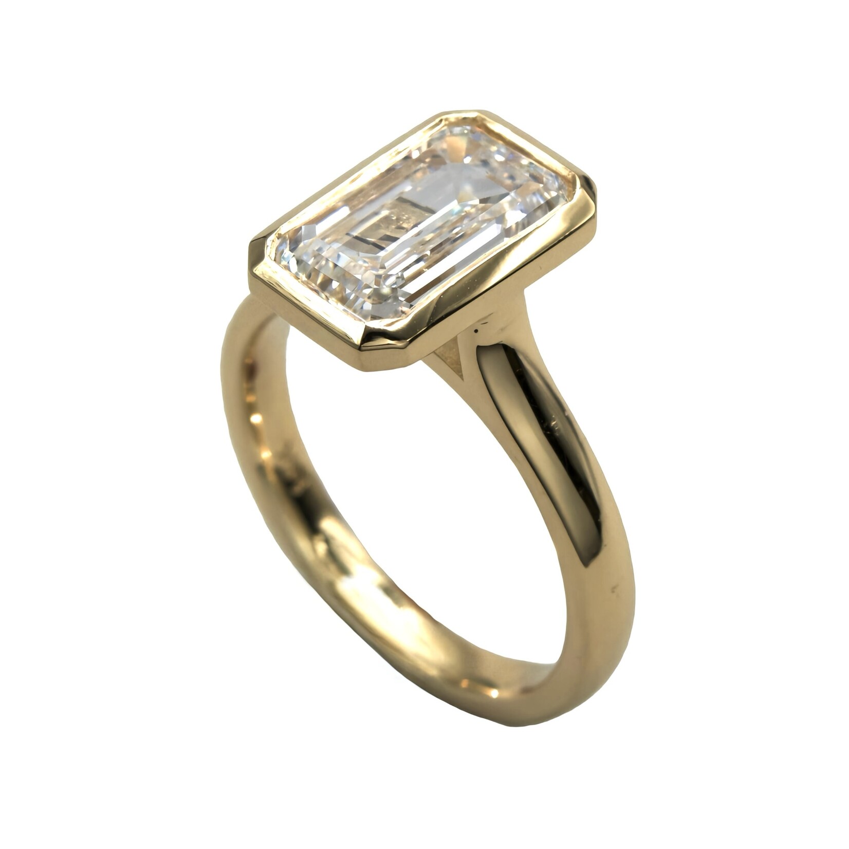 Mckay Diamonds LG Emerald Cut Diamond Bezel Ring