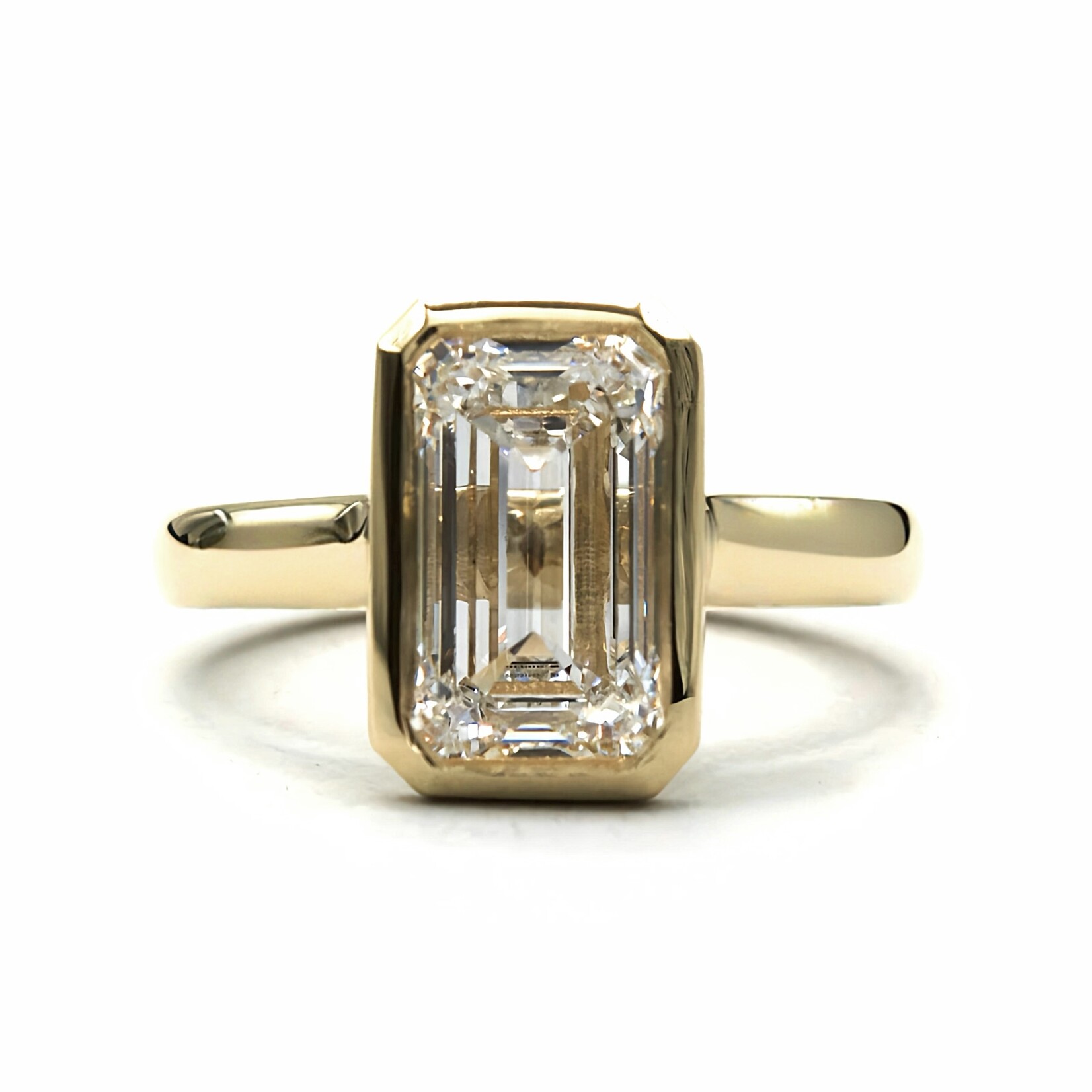 Mckay Diamonds LG Emerald Cut Diamond Bezel Ring
