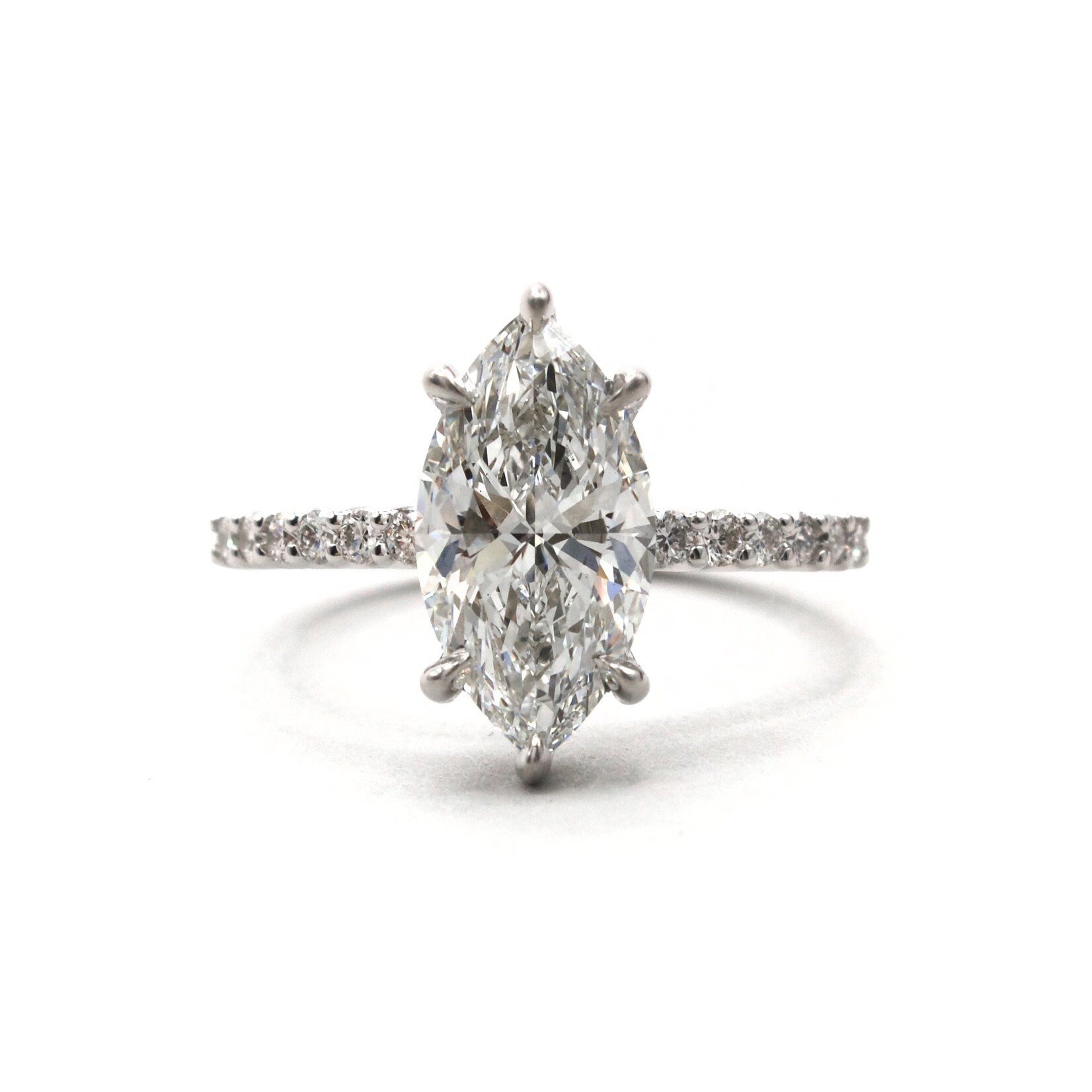 Mckay Diamonds LG Marquise Hidden Halo and Diamond Band