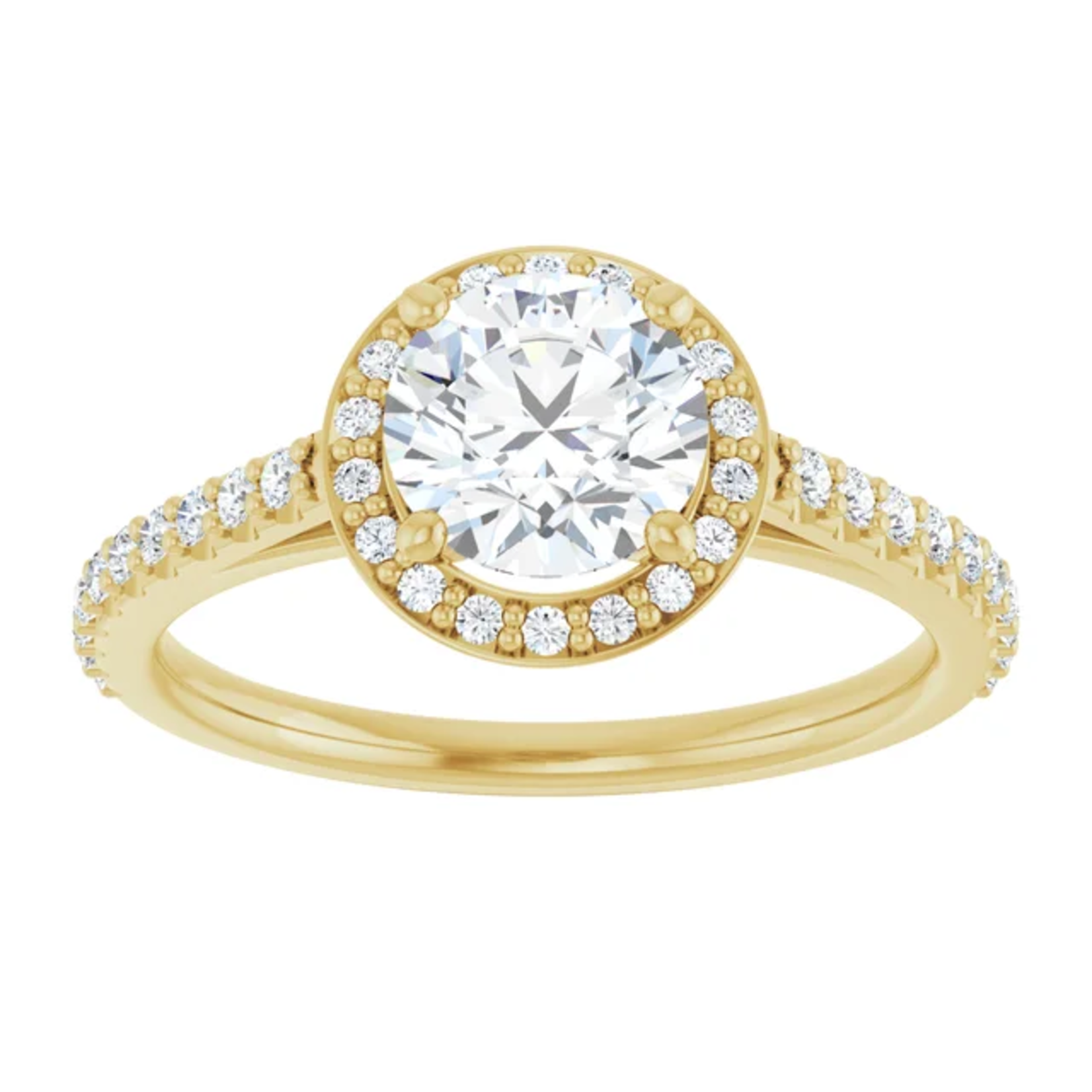 Ever & Ever Round Thin Halo and Diamonds Shoulders