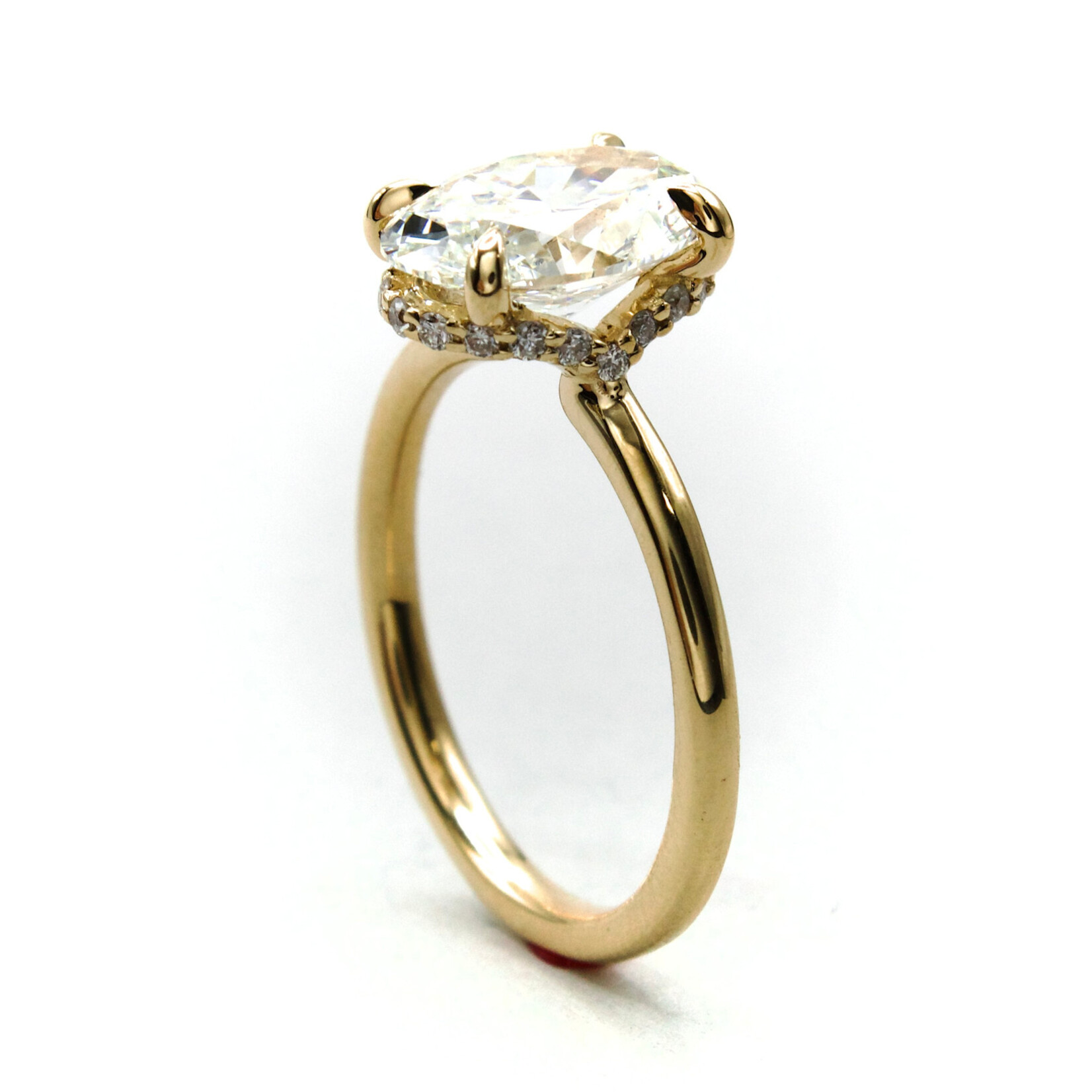 Oval Hidden Halo Diamond Ring