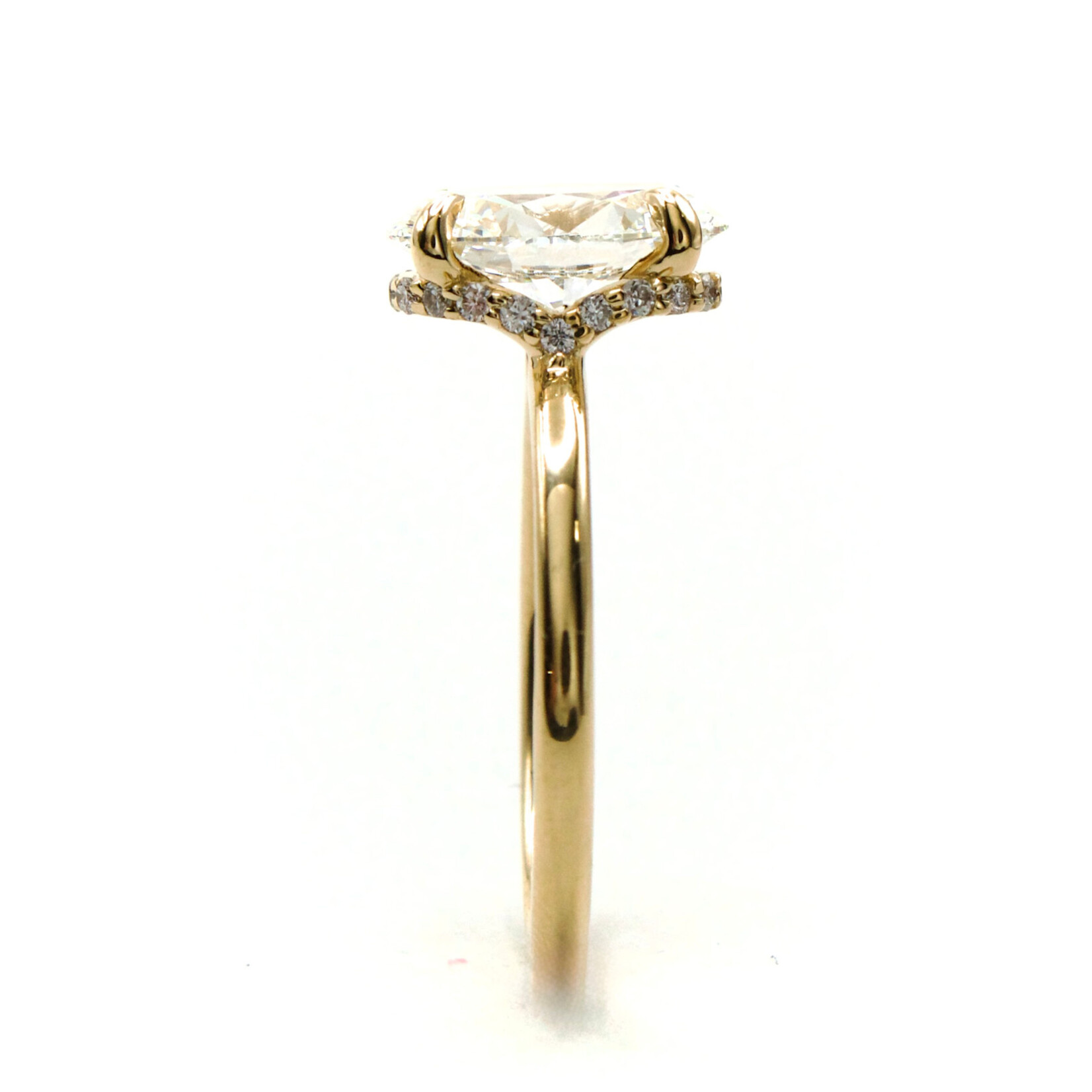 Oval Hidden Halo Diamond Ring