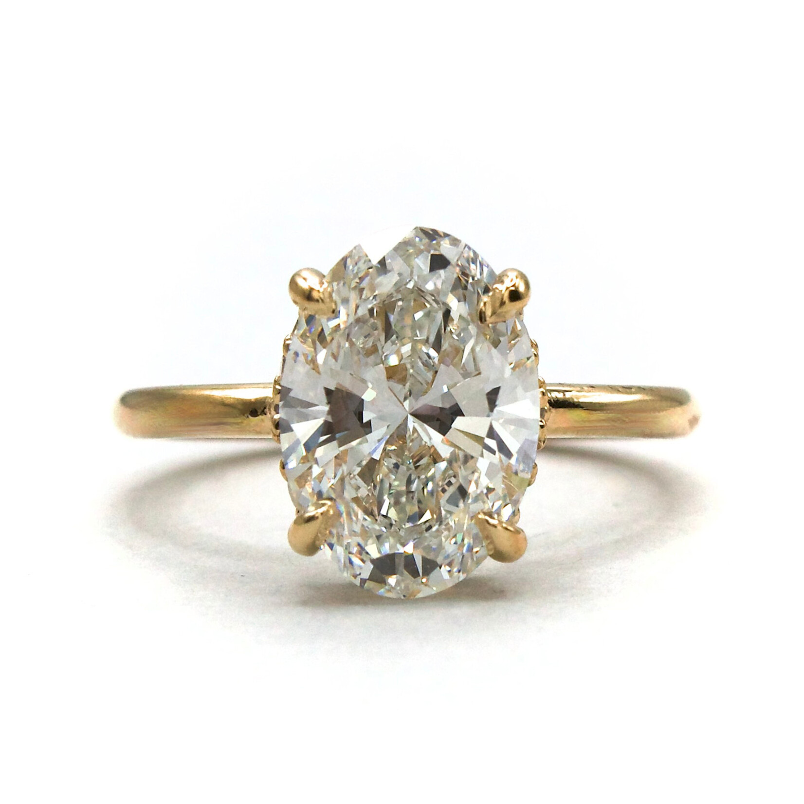 Oval Hidden Halo Diamond Ring