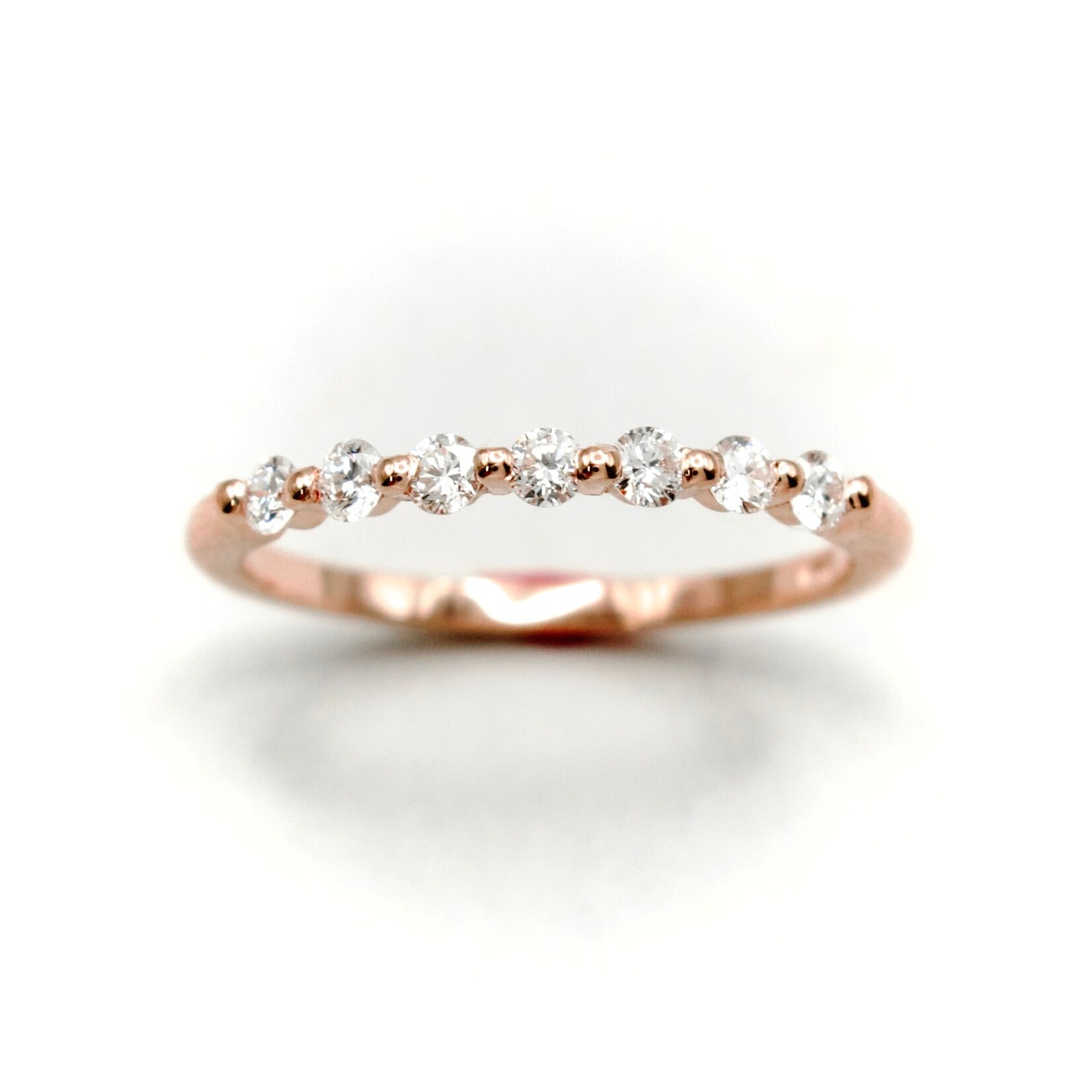 14K Gold Shared Prong Band with 7 Lab-Grown Diamonds