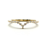 14K Gold Contour Shared Prong Small Band with Lab-Grown Diamonds