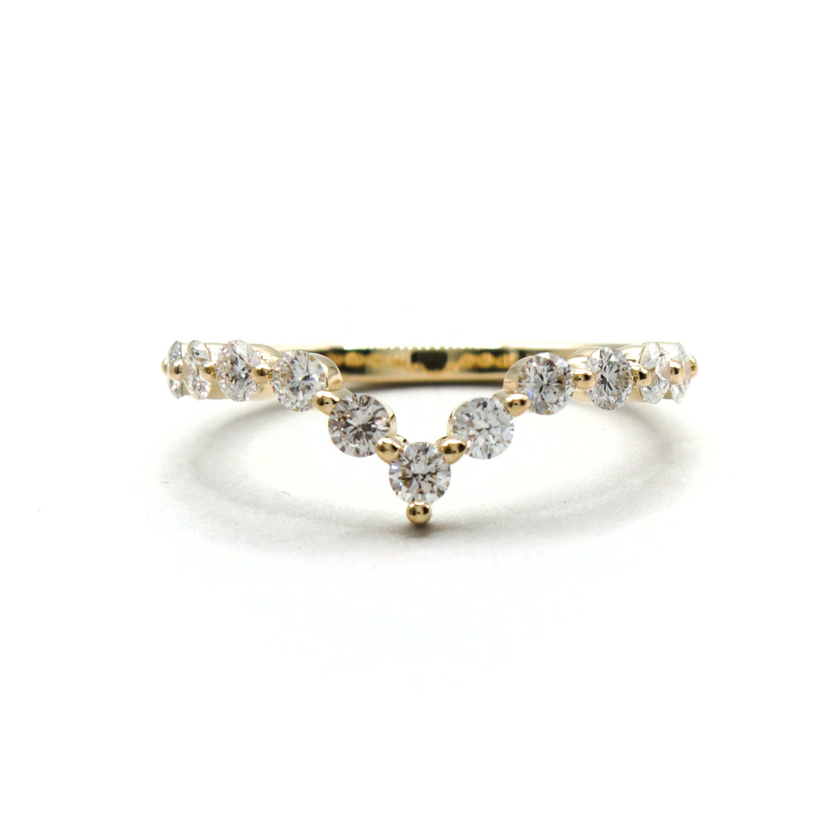 14K Gold Contour Shared Prong Band with Lab-Grown Diamonds