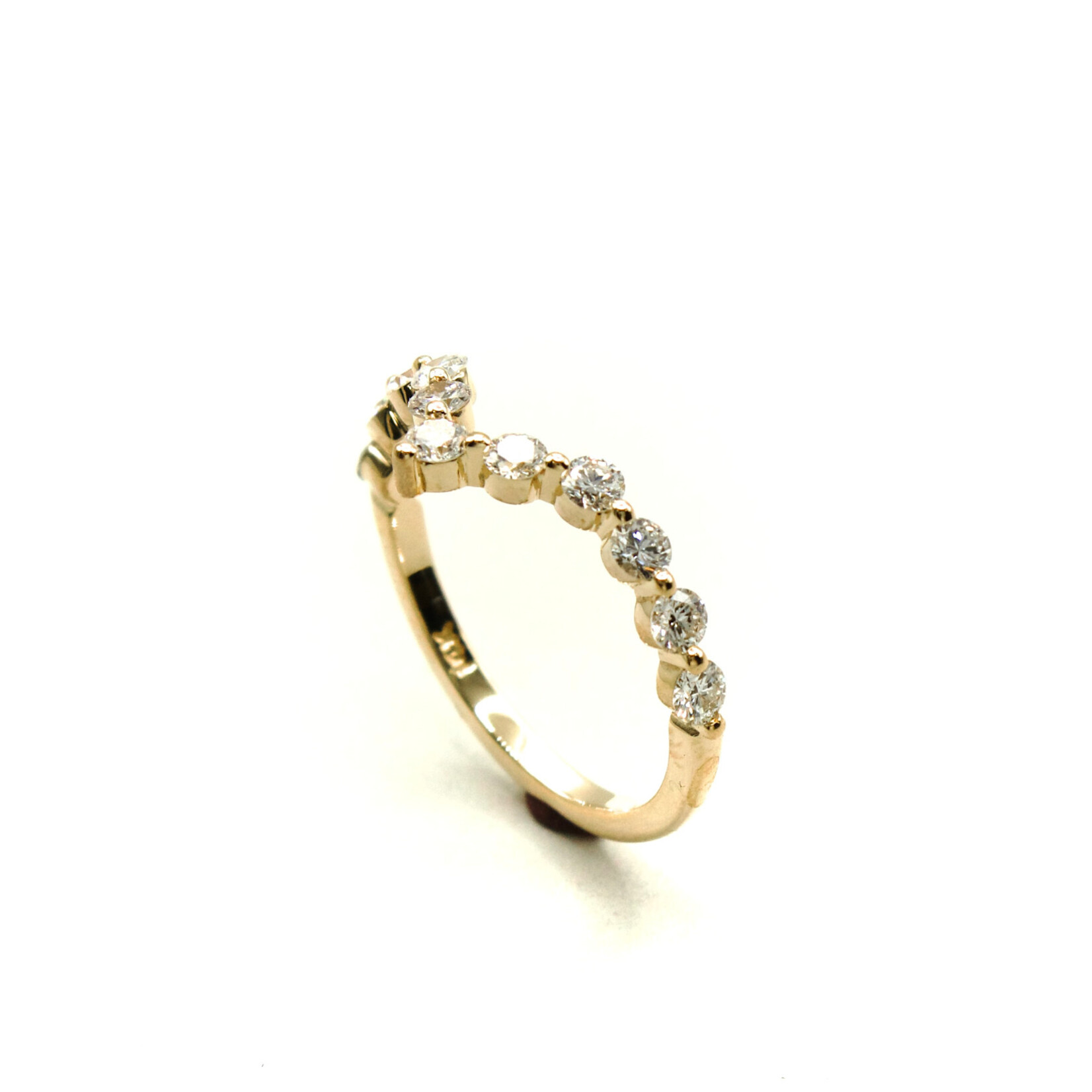 14K Gold Contour Shared Prong Band with Lab-Grown Diamonds