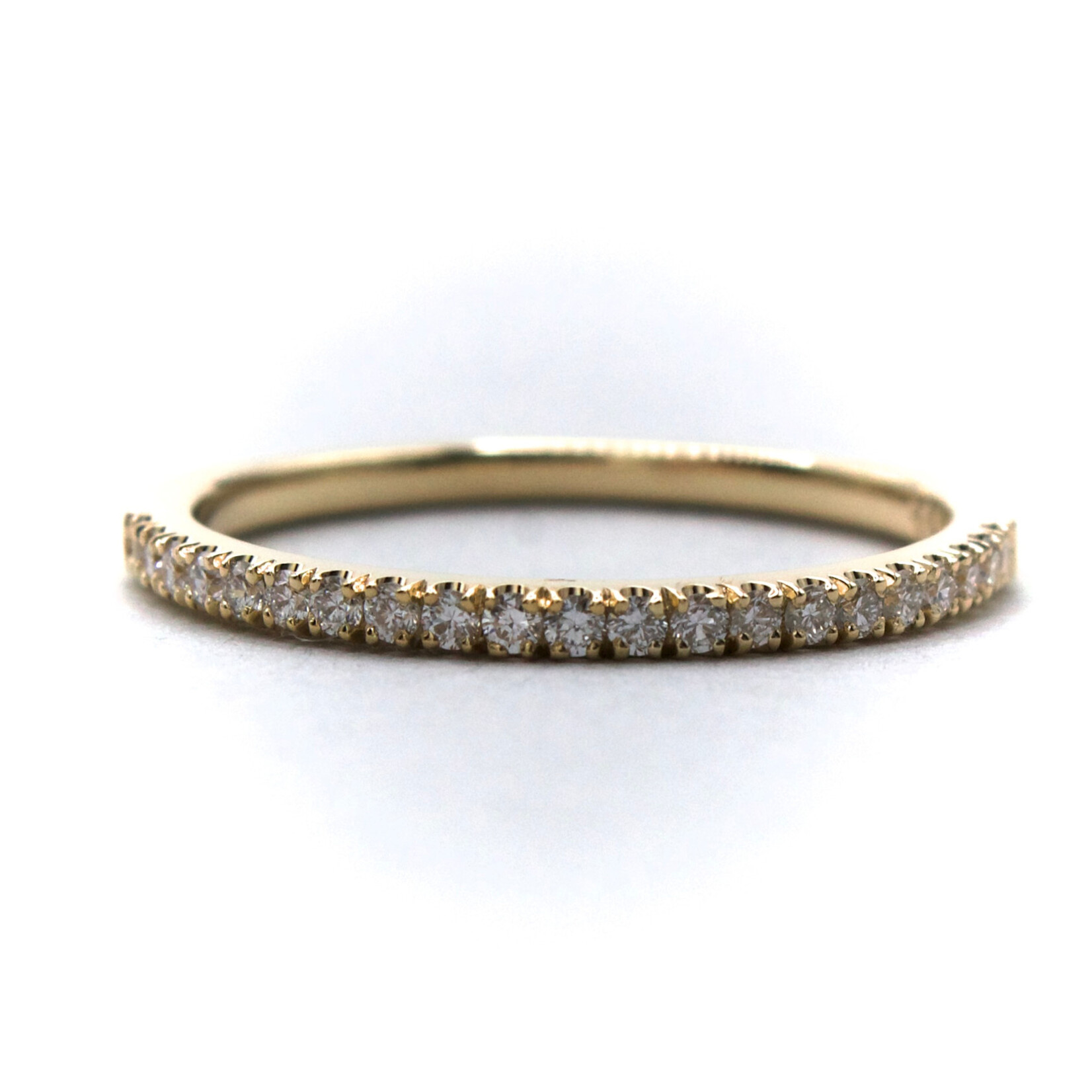 14K Gold Small Pavé Band with Lab-Grown Diamonds