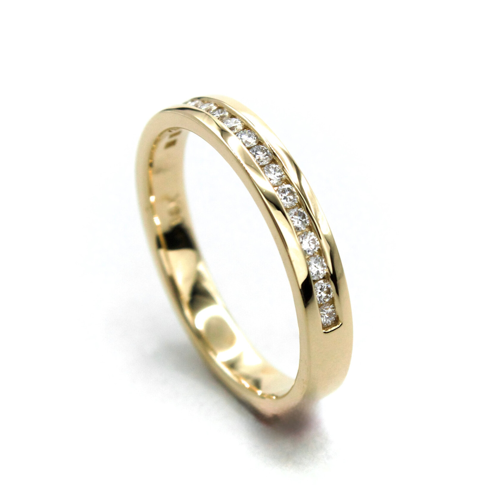 14K Gold 3mm Channel Set Band with Lab-Grown Diamonds