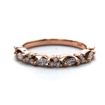 14K Gold Floral Band with Lab-Grown Diamonds