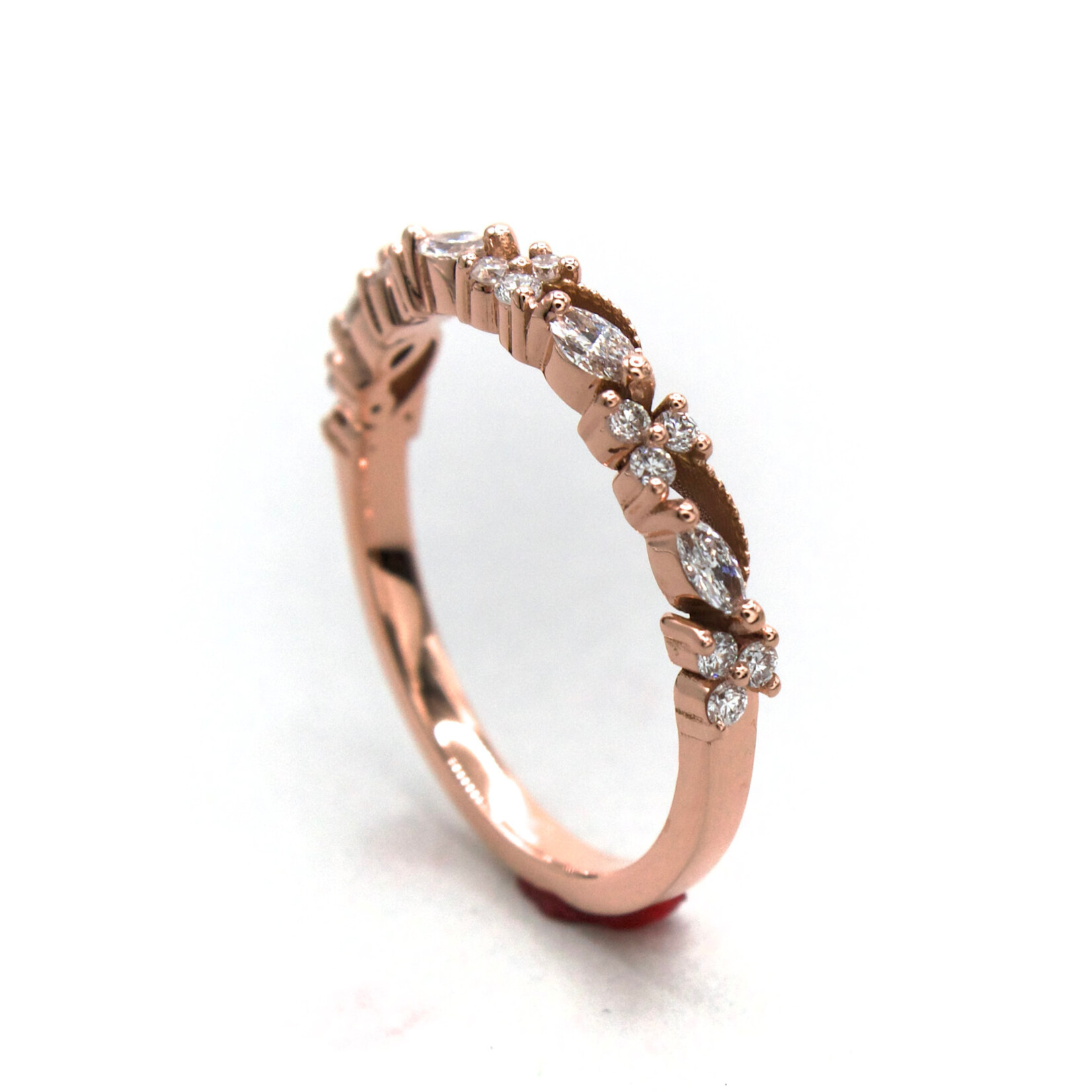 14K Gold Floral Band with Lab-Grown Diamonds