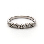 14K Gold Diagonal Marquise & Round Lab-Grown Diamond Band