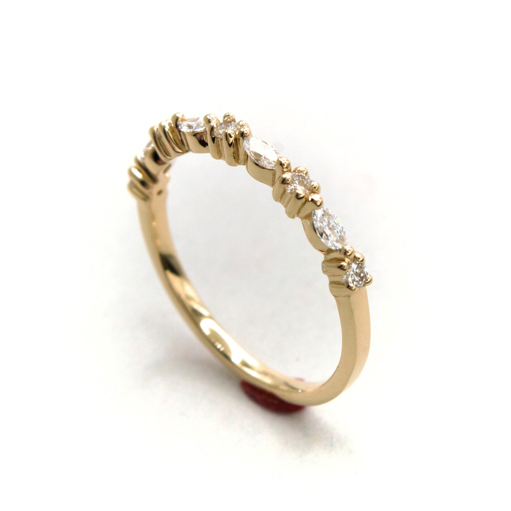 14K Gold Alternating Marquise & Round Lab-Grown Diamond Band