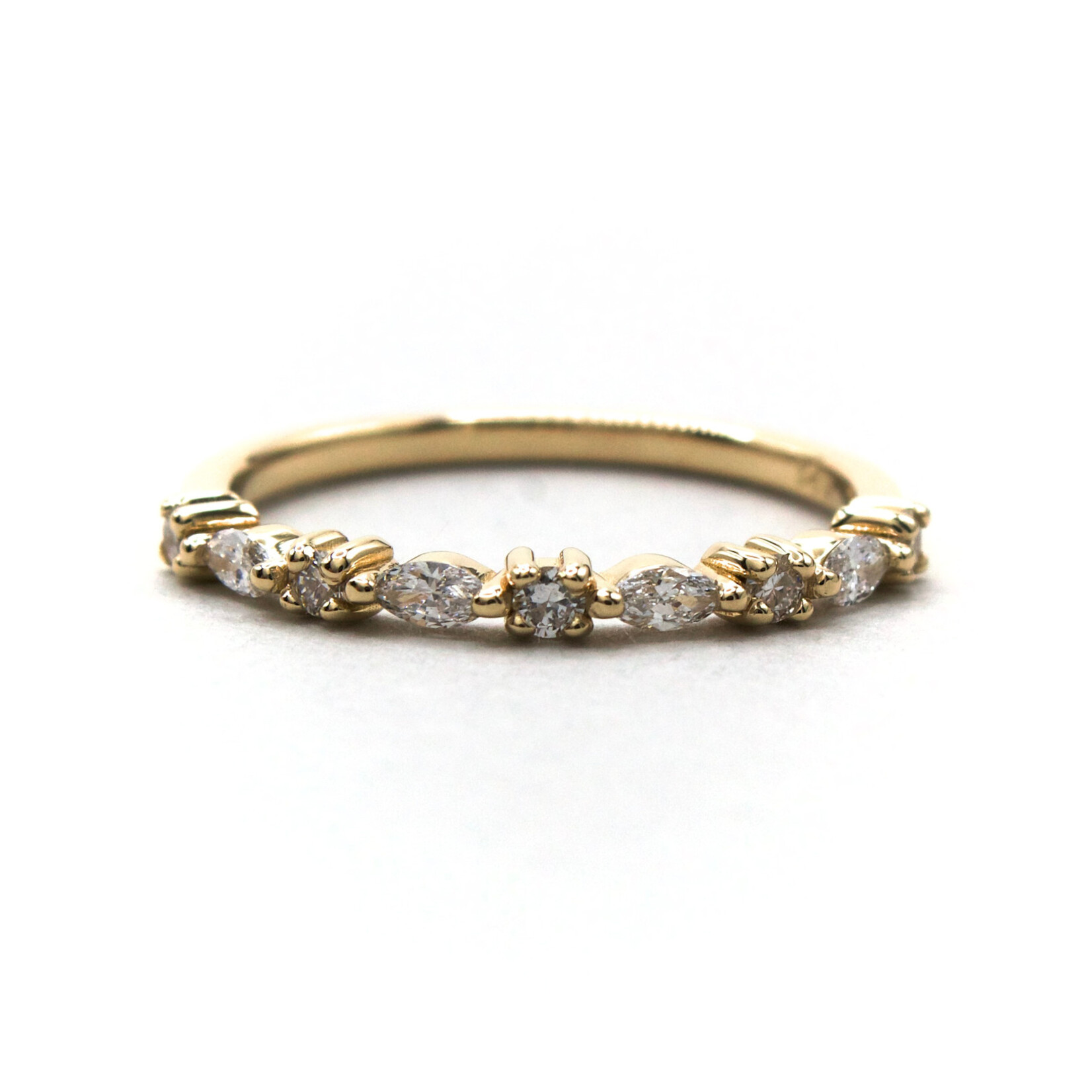 14K Gold Alternating Marquise & Round Lab-Grown Diamond Band