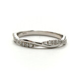 14K Gold Twist Band with Lab-Grown Diamonds