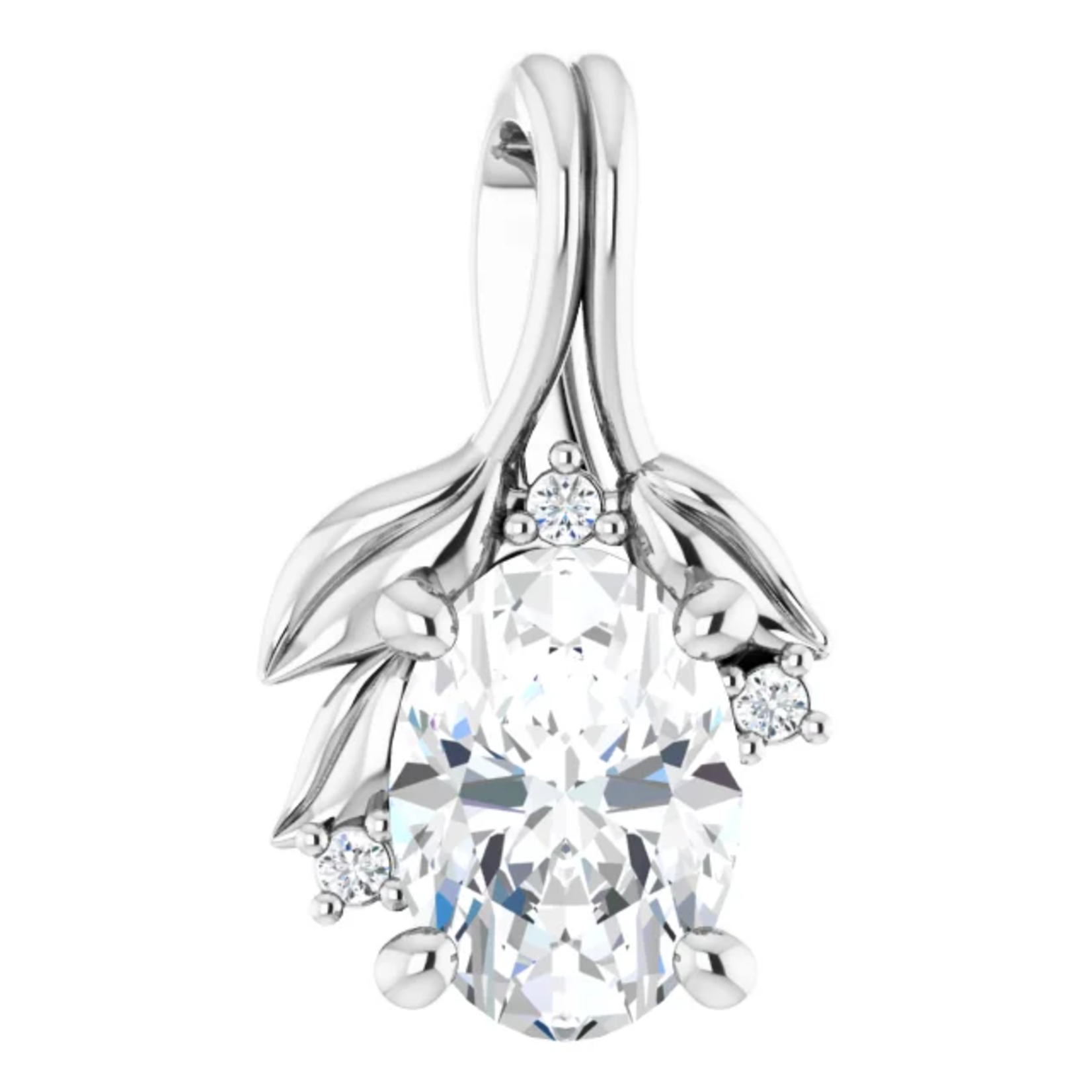 Mckay Diamonds Delicate Leaf Pendant with Lab-Grown Diamonds
