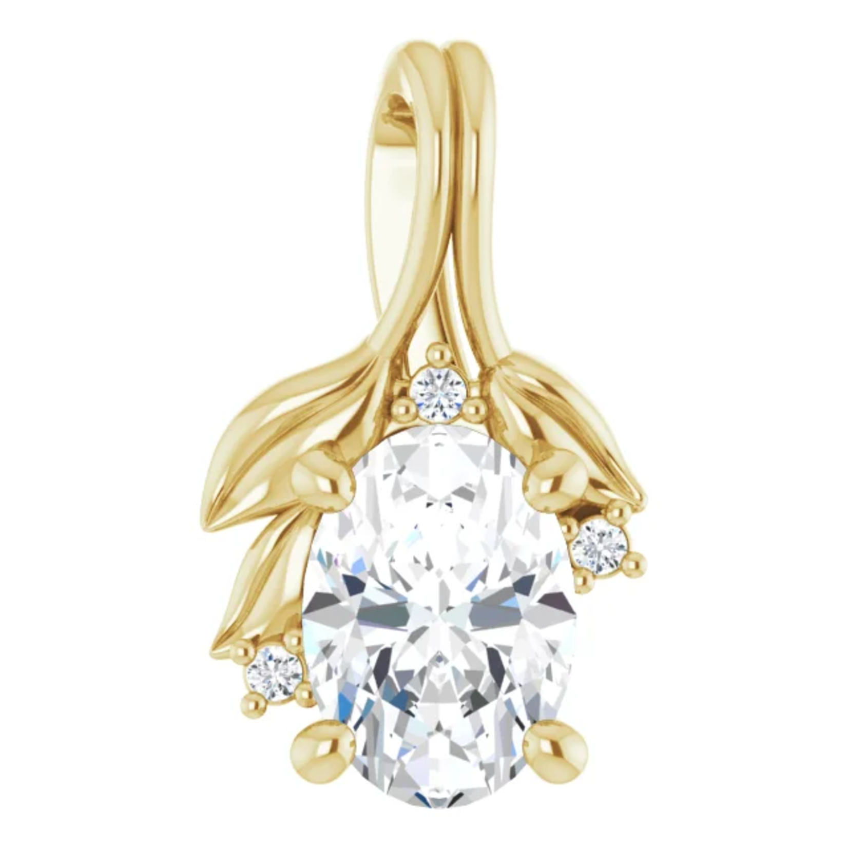 Mckay Diamonds Delicate Leaf Pendant with Lab-Grown Diamonds
