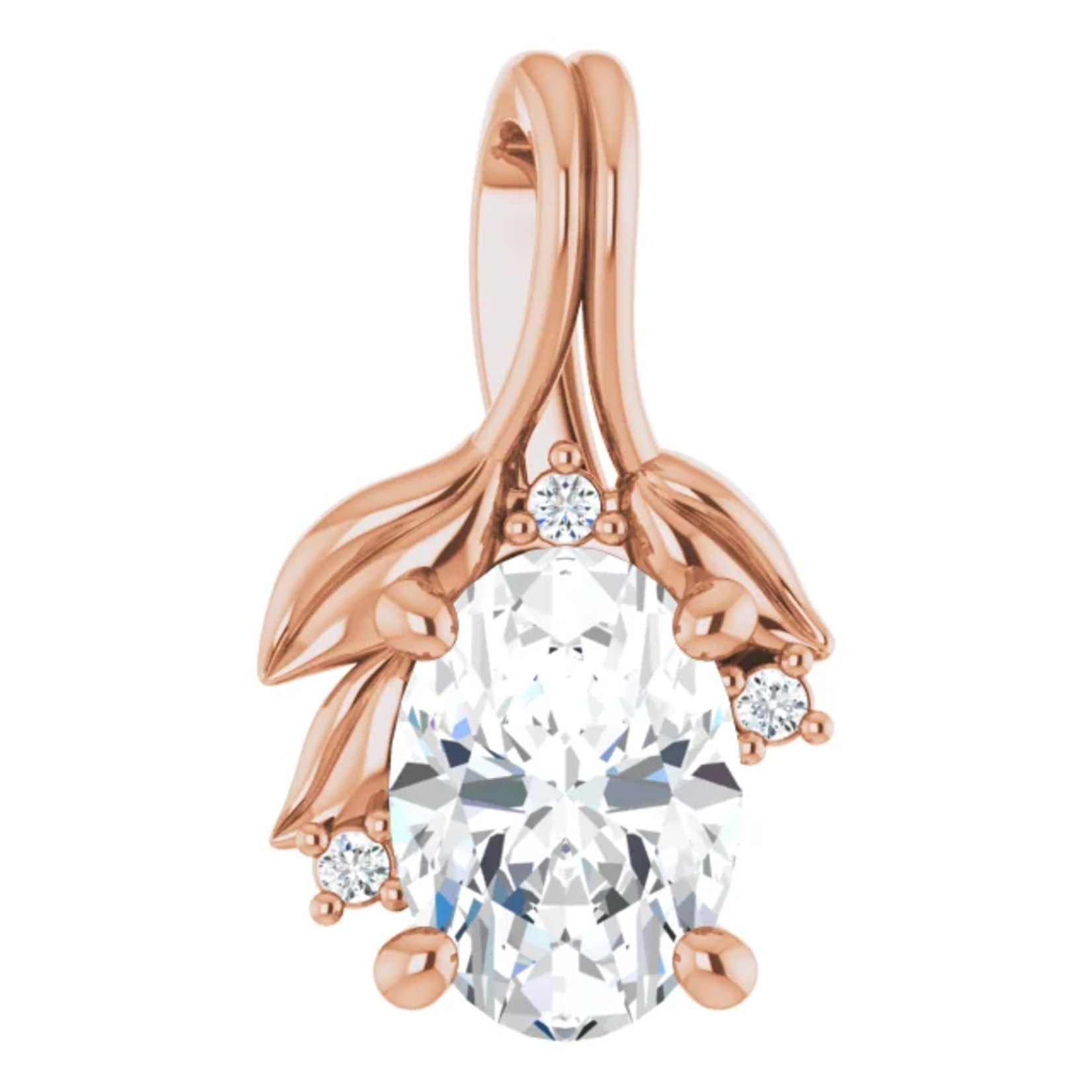 Mckay Diamonds Delicate Leaf Pendant with Lab-Grown Diamonds