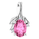 Mckay Diamonds Natural Pink Sapphire Pendant with Leaves /7.00mm