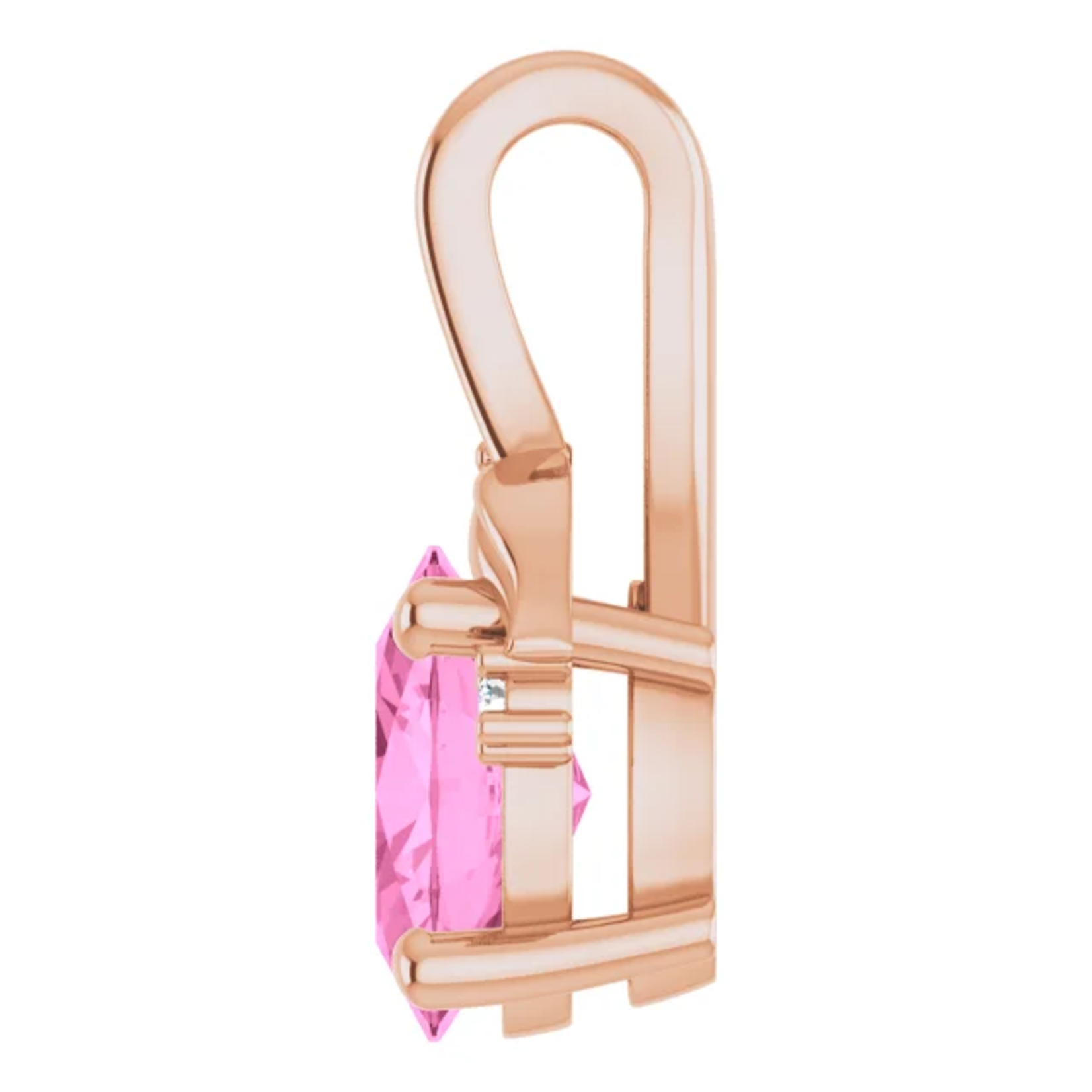 Mckay Diamonds Natural Pink Sapphire Pendant with Leaves /7.00mm