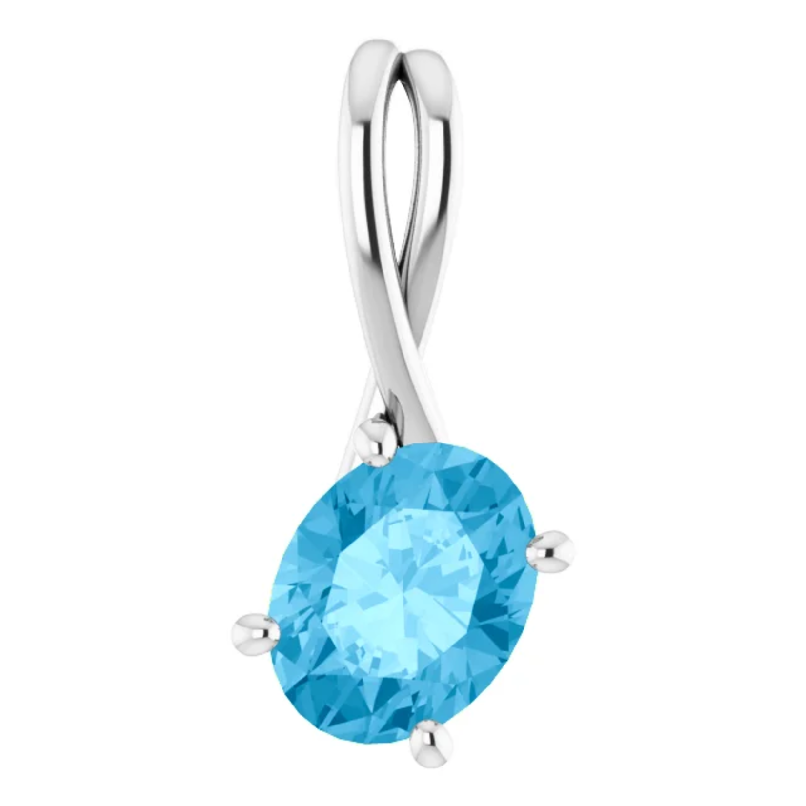 Mckay Diamonds Natural Swiss Blue Topaz FreeForm Pendant/9.00mm