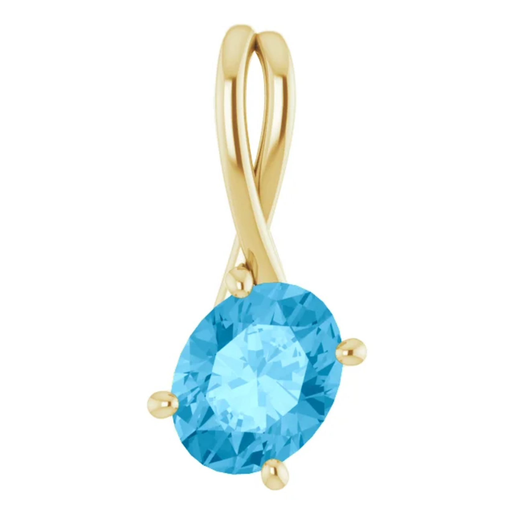 Mckay Diamonds Natural Swiss Blue Topaz FreeForm Pendant/9.00mm