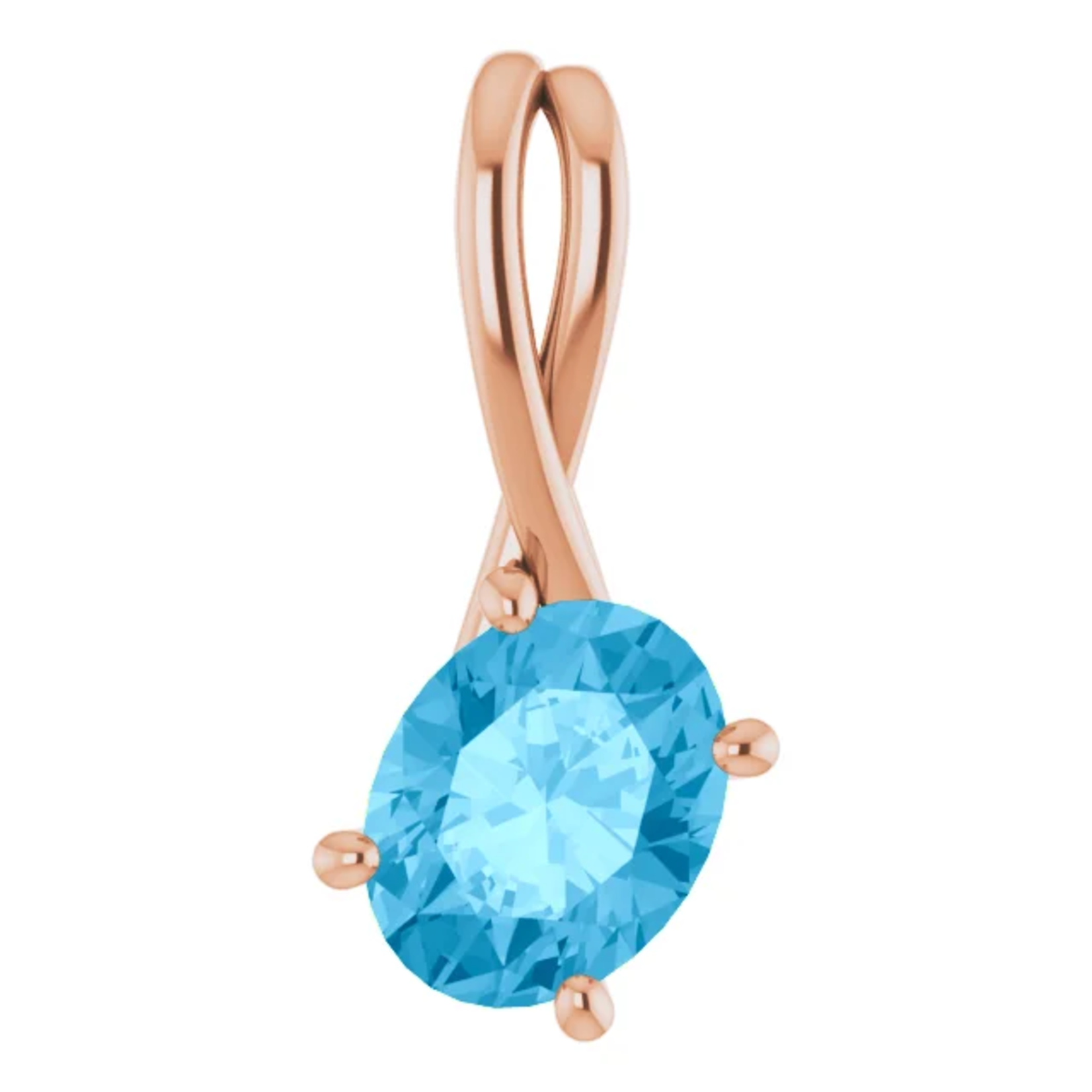 Mckay Diamonds Natural Swiss Blue Topaz FreeForm Pendant/9.00mm
