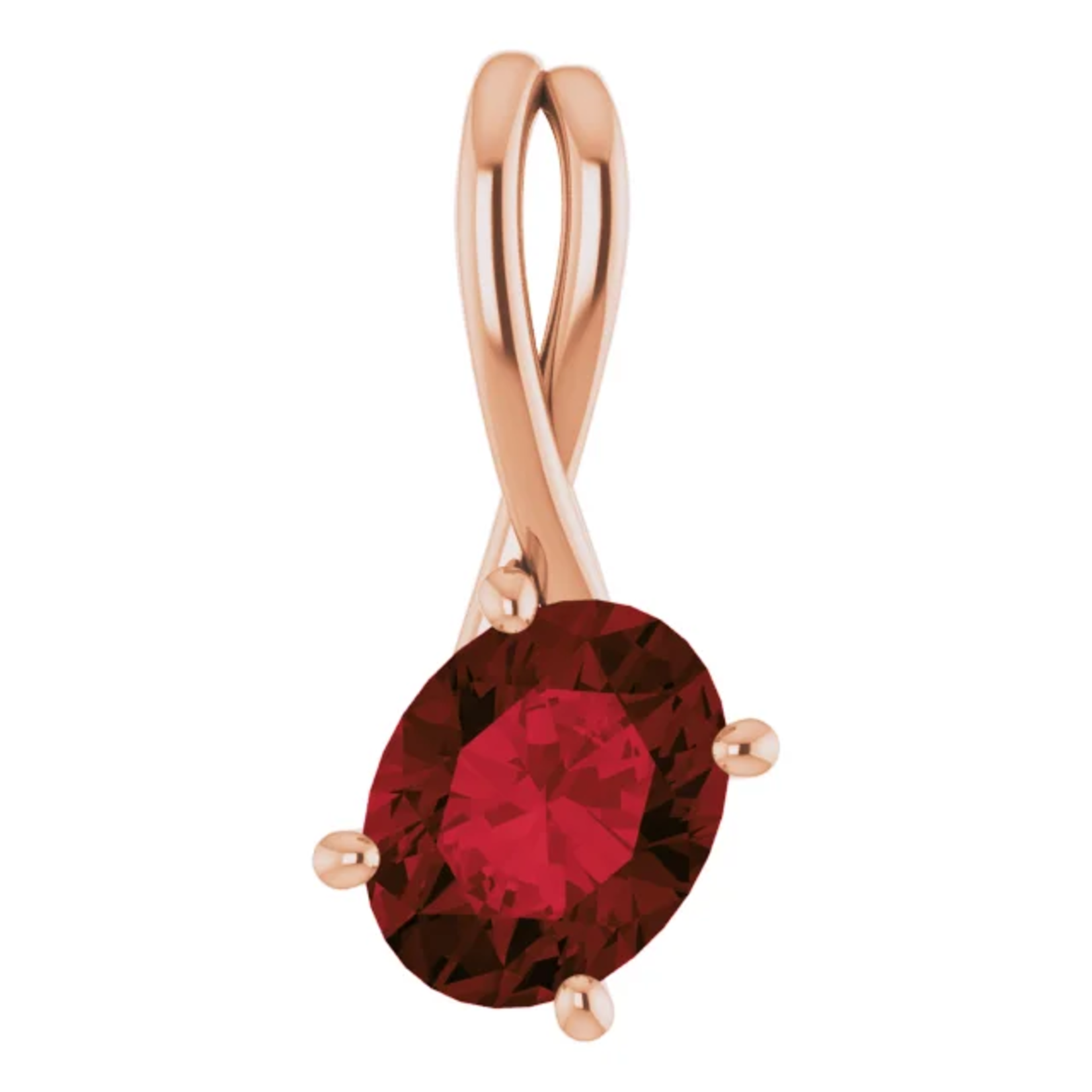 Mckay Diamonds Natural Garnet Freeform Gold Pendant/9.00mm
