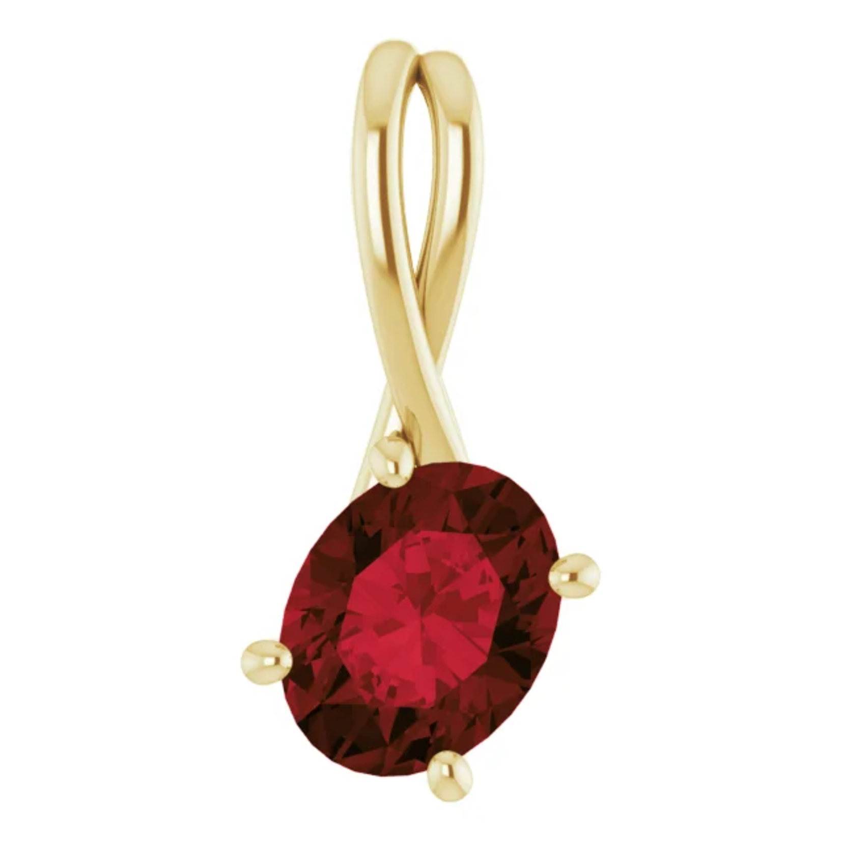 Mckay Diamonds Natural Garnet Freeform Gold Pendant/9.00mm