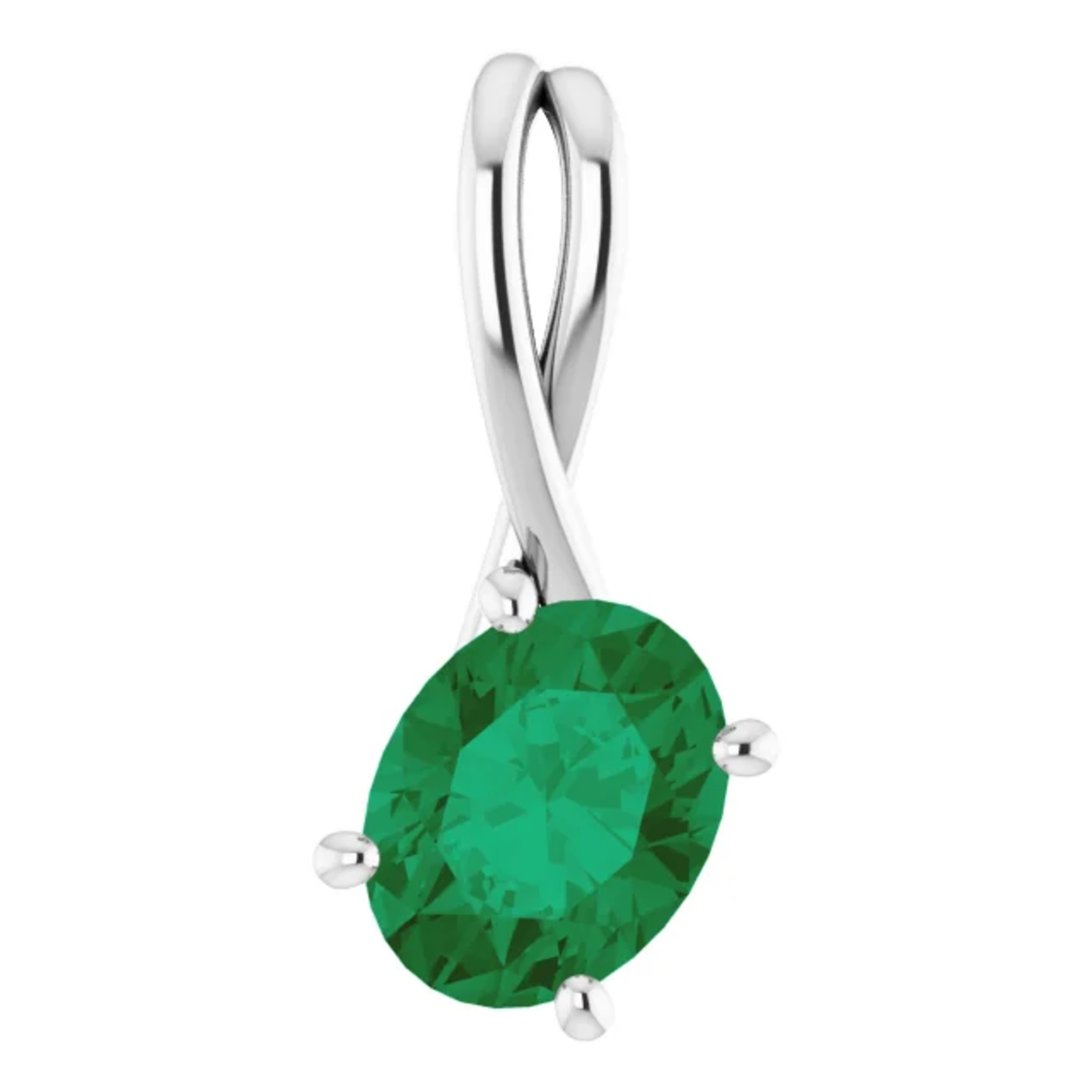 Mckay Diamonds Lab-Grown Emerald FreeForm Ornate Pendant/9.00mm