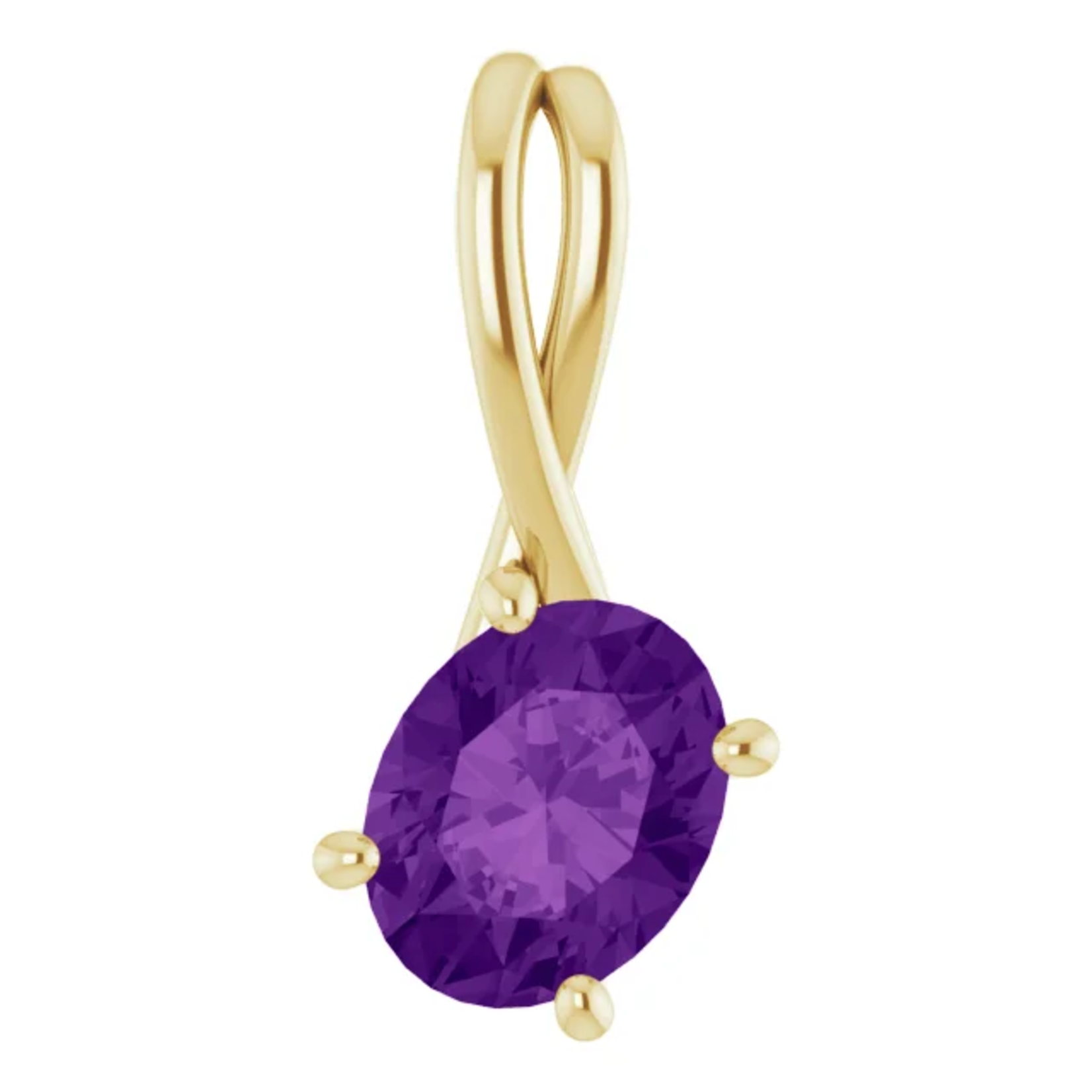 Mckay Diamonds Natural Amethyst Freeform ornate Gold Pendant/9.00mm