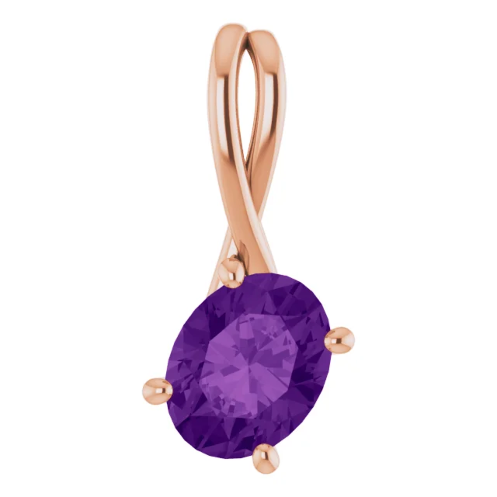 Mckay Diamonds Natural Amethyst Freeform ornate Gold Pendant/9.00mm