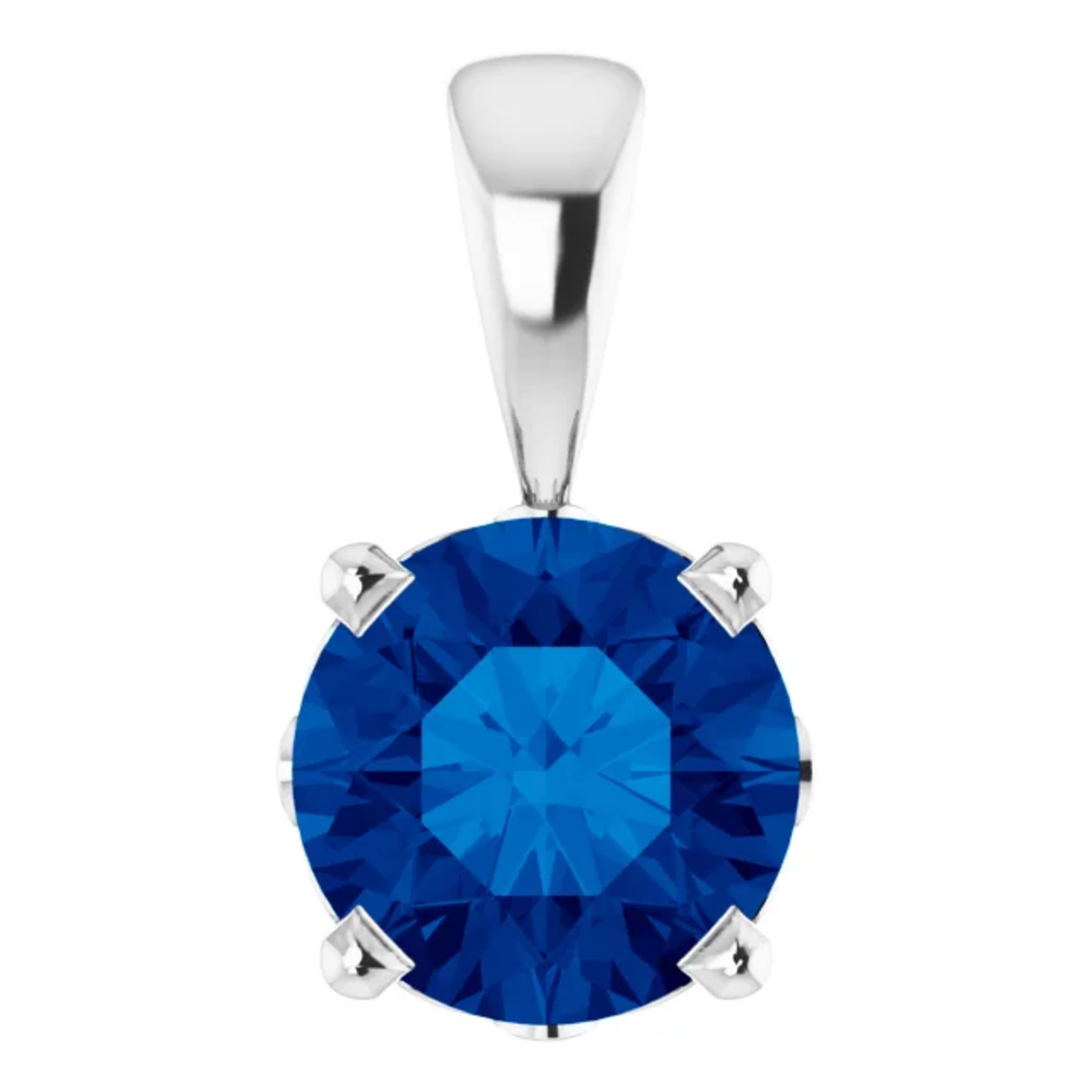 Mckay Diamonds Lab-Grown Blue Sapphire Ornate Pendant/6.00mm