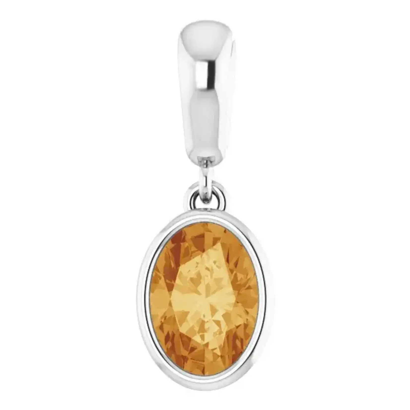 Mckay Diamonds Oval Bezel Set Citrine Gold Pendant/ 7x5mm